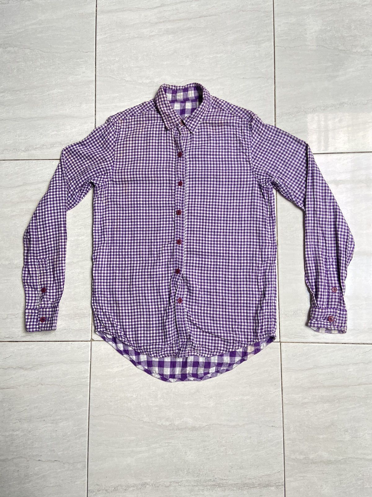 Japanese Brand × Neighborhood × izzue IZZUE Purple Plaid Shirt Size US S / EU 44-46 / 1 - 19 Thumbnail