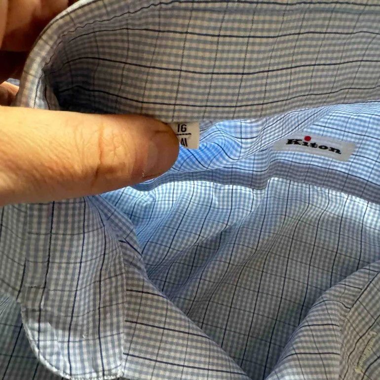 Kiton Kiton Blue checkered shirt Size US L / EU 52-54 / 3 - 4 Thumbnail