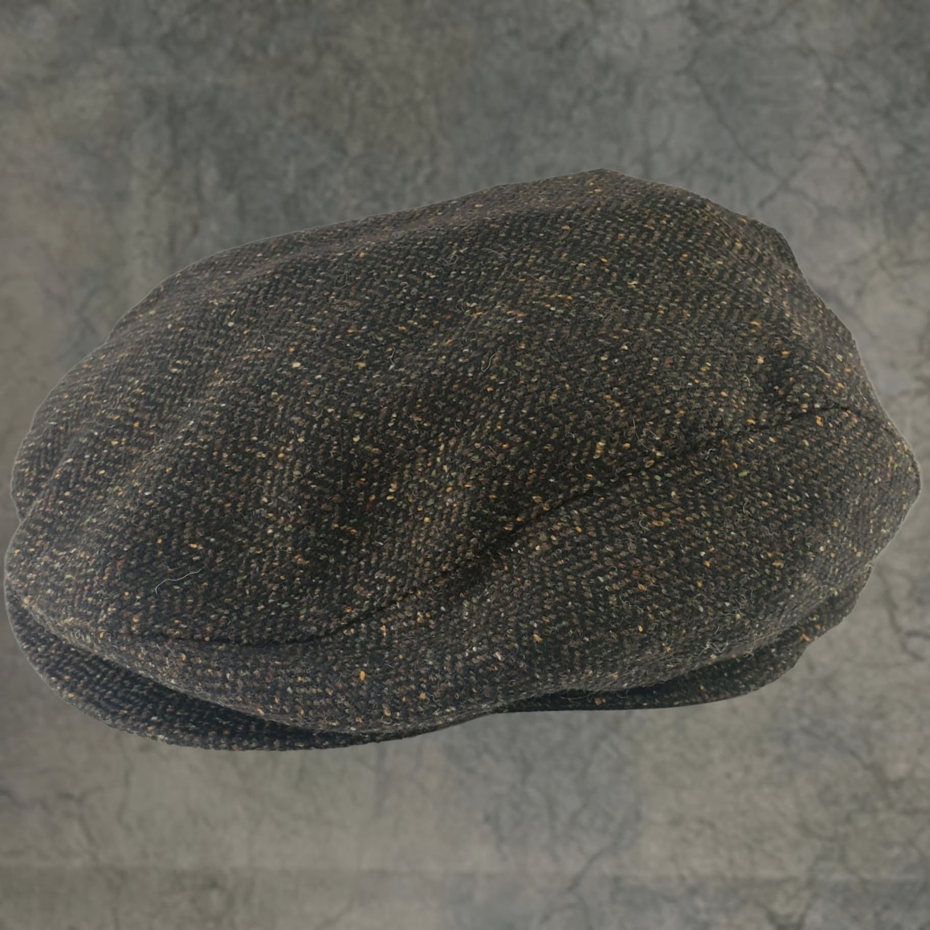 Vintage Bennelli Moda Men's Newsboy Cap Wool 100% Black with Brown Tweed Lined Elastic M Hat Flat Cap Mens Size ONE SIZE - 1 Thumbnail