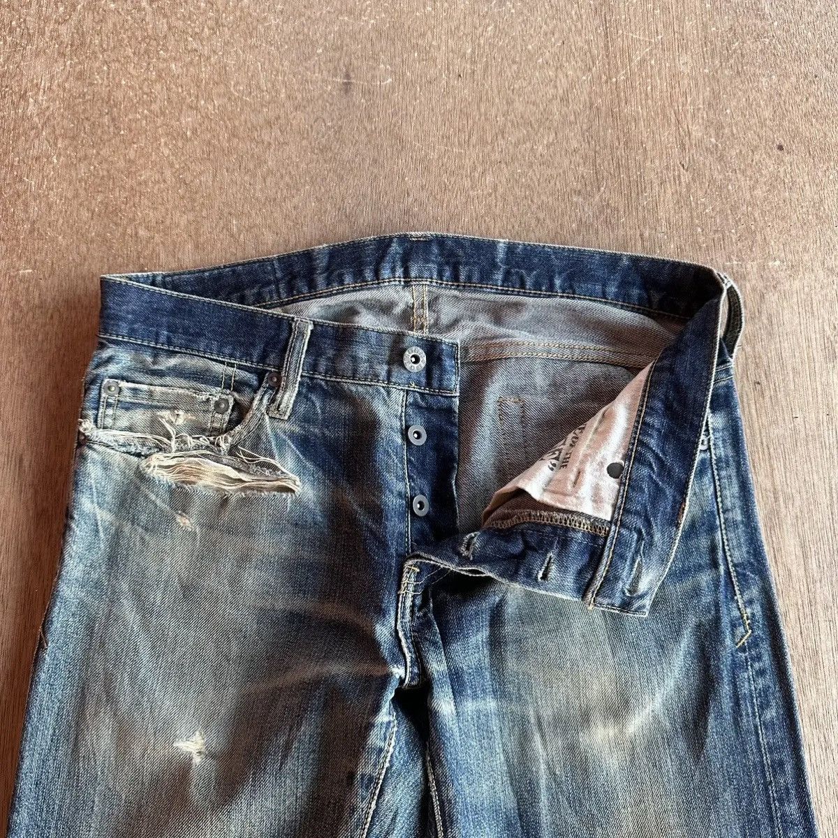 Japanese Brand W31 L32 🔥 DISTRESSED DENIM VINTAGE STOOGE&CO. JEANS PANTS Size US 31 - 9 Thumbnail