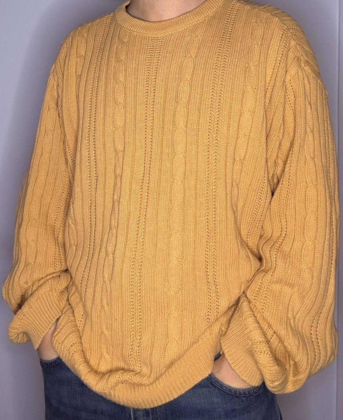 Chaps Vintage Chaps Ralph Lauren Cable-Knit Yellow Sweater Men’s L Size US L / EU 52-54 / 3 - 1 Thumbnail