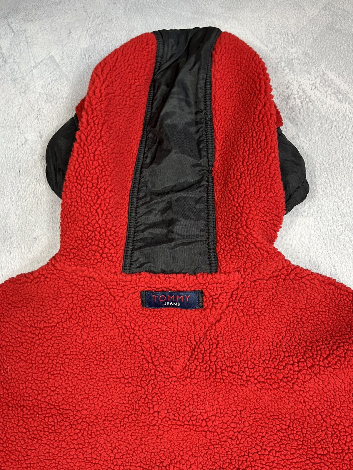 Tommy Hilfiger × Tommy Jeans × Vintage Vintage 90s Tommy Jeans fleece deep pile anorak hoodie XL Size US XL / EU 56 / 4 - 8 Thumbnail