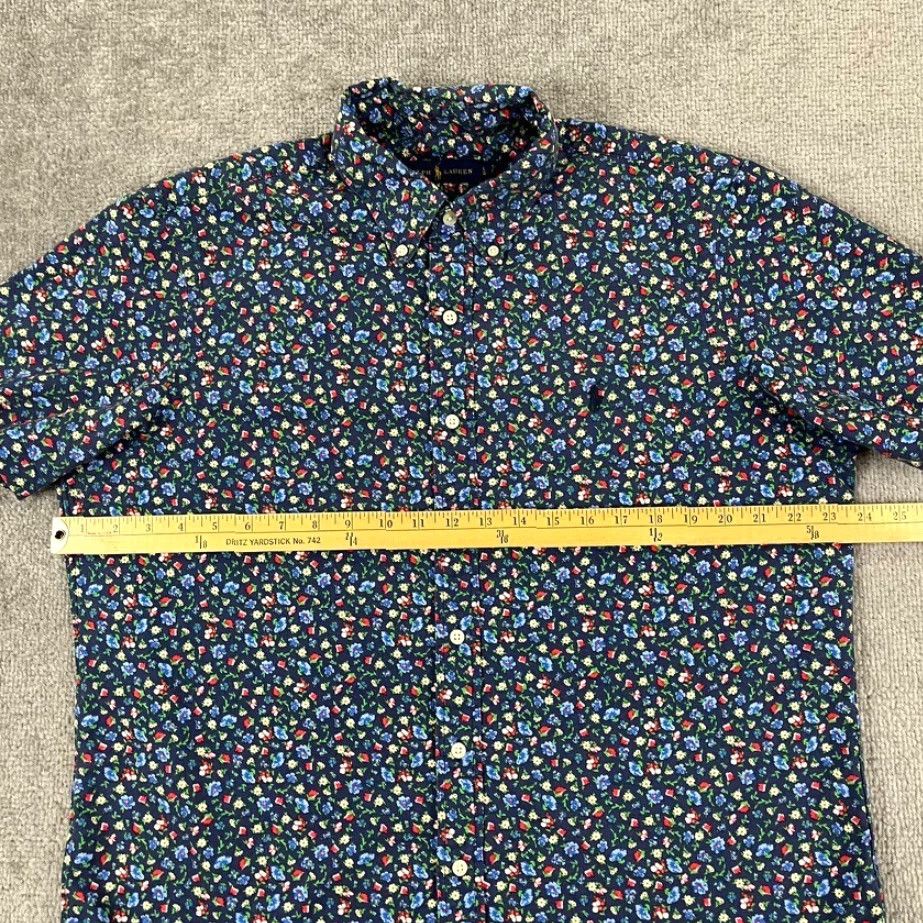 Ralph Lauren Ralph Lauren Shirt Mens Large Blue Floral Button Down Short Sleeve Pony Preppy Size US L / EU 52-54 / 3 - 6 Thumbnail
