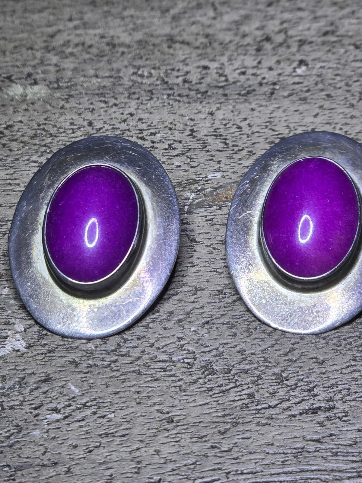 Other Sterling Silver Purple Stone Stud Earrings Ben Chavez Size ONE SIZE - 1 Thumbnail