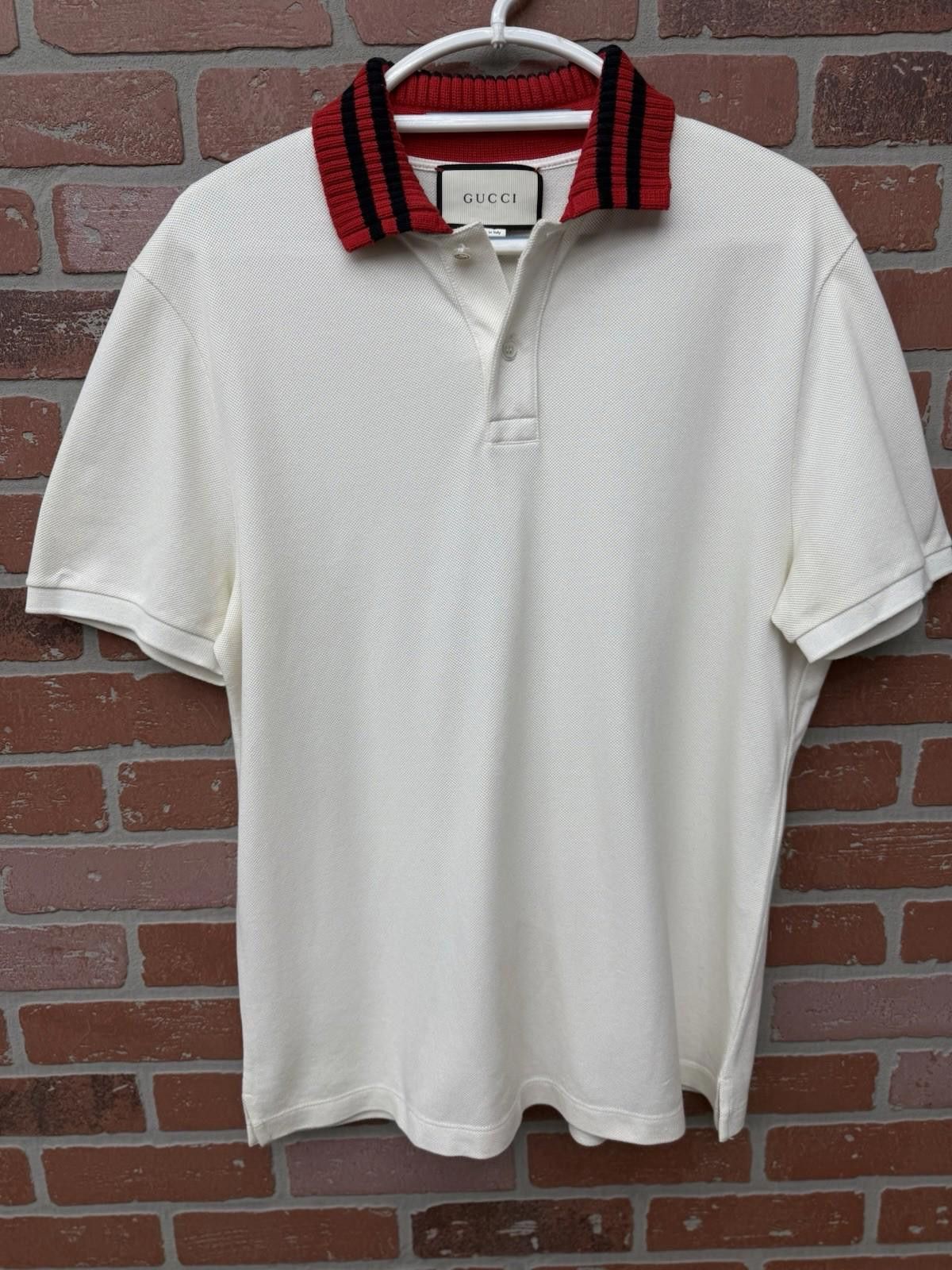 Gucci Gucci Polo T Shirt White/Red Size XL $850 Retail Authentic Size US XL / EU 56 / 4 - 2 Thumbnail