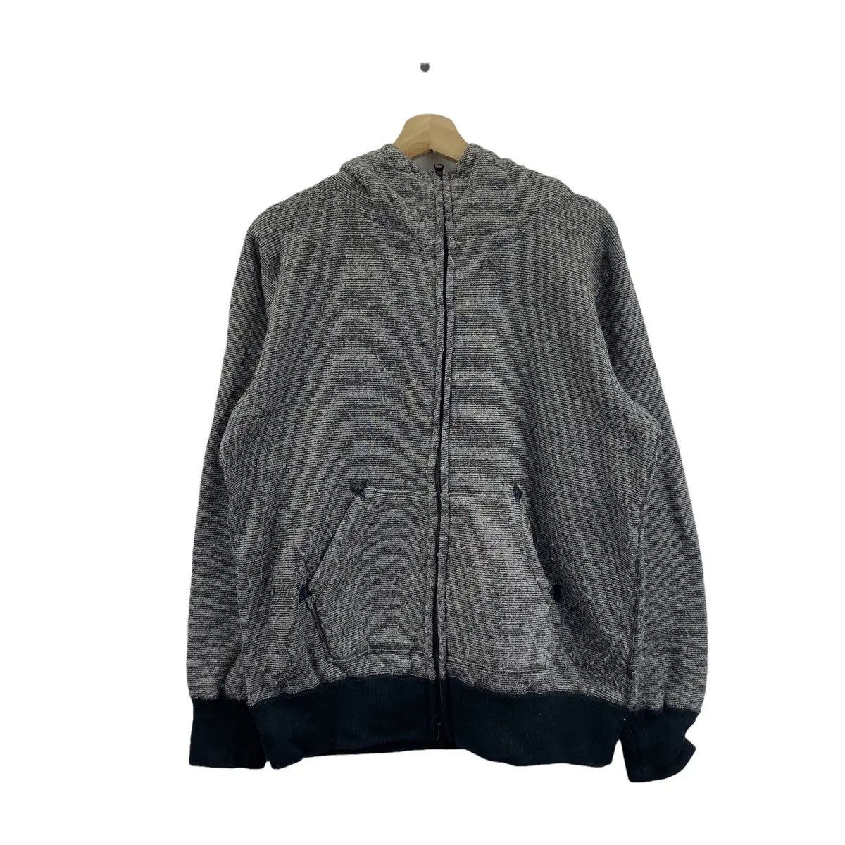 Vtg BEAMS PLUS HEART Japan Designer Grey Hoodie