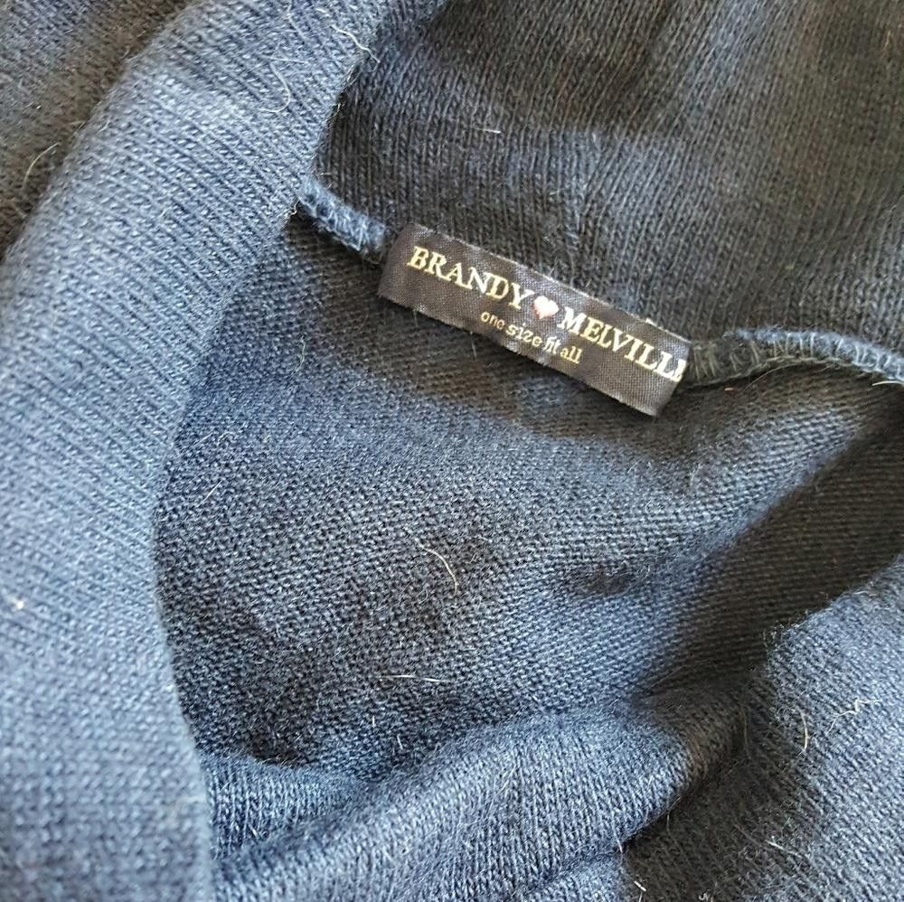 Designer Navy Basic Boxy Melville Sweater Cowl Neck Size ONE SIZE - 3 Thumbnail