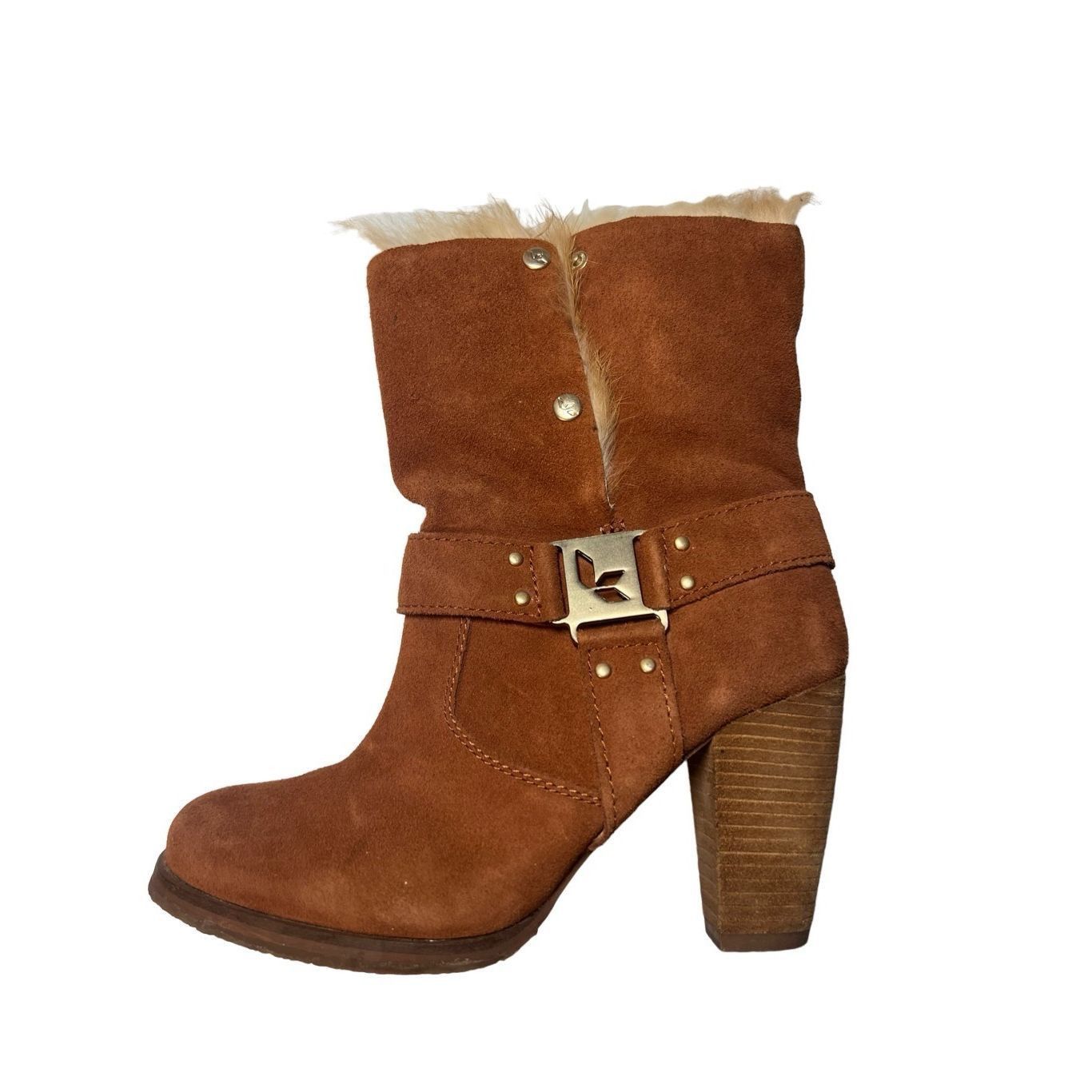 Ugg Koolaburra by Ugg Karlee Suede Fur Booties Size US 6 / IT 36 - 1 Thumbnail