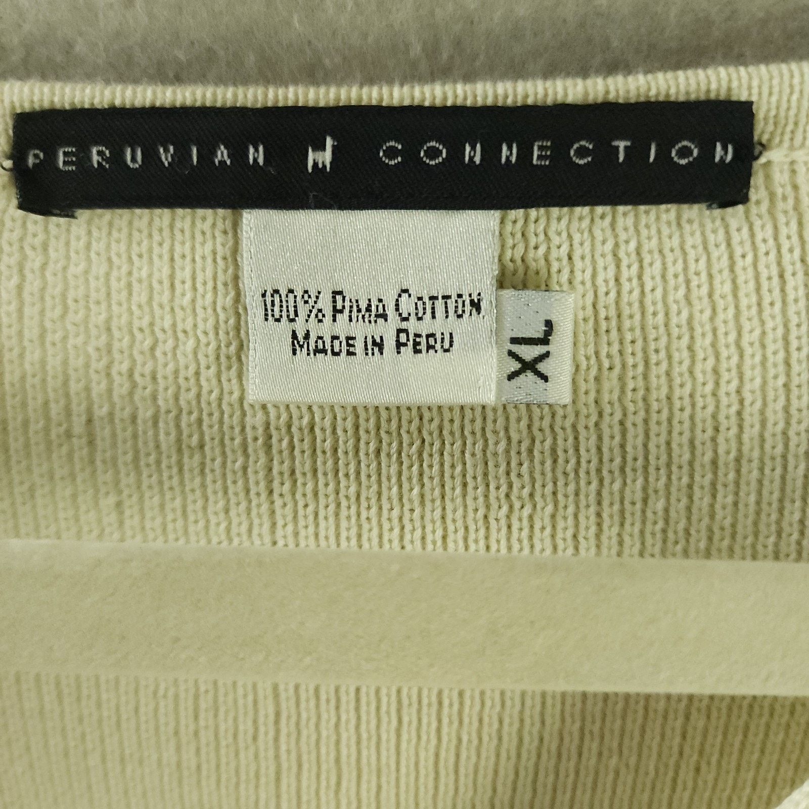 Other Peruvian Connection Cardigan Cream XL Button-Up 100% Pima Size XL / US 12-14 / IT 48-50 - 8 Thumbnail