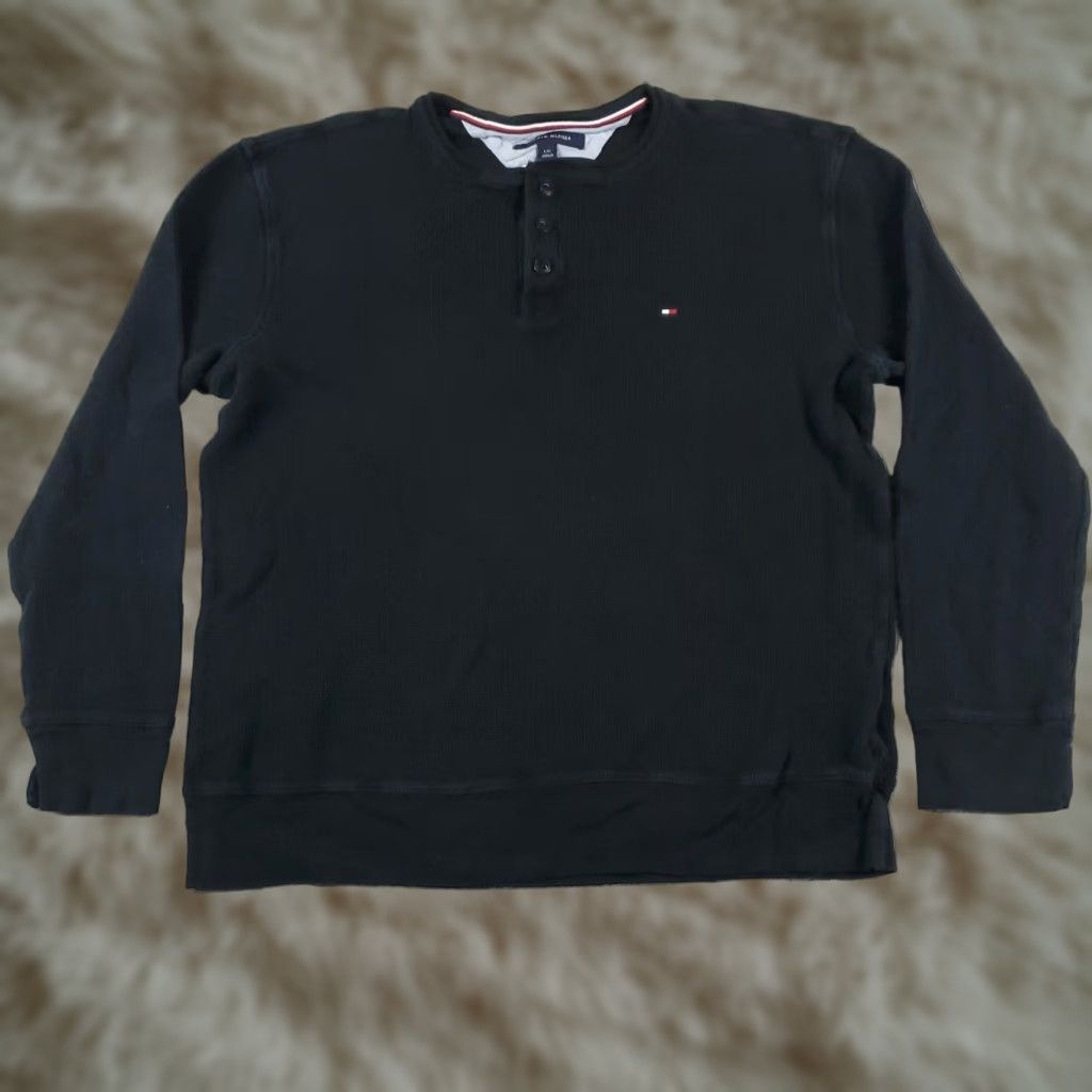 Tommy Hilfiger Tommy Hilfiger Mens Large Black Casual Sweater Pullover Size US L / EU 52-54 / 3 - 1 Thumbnail