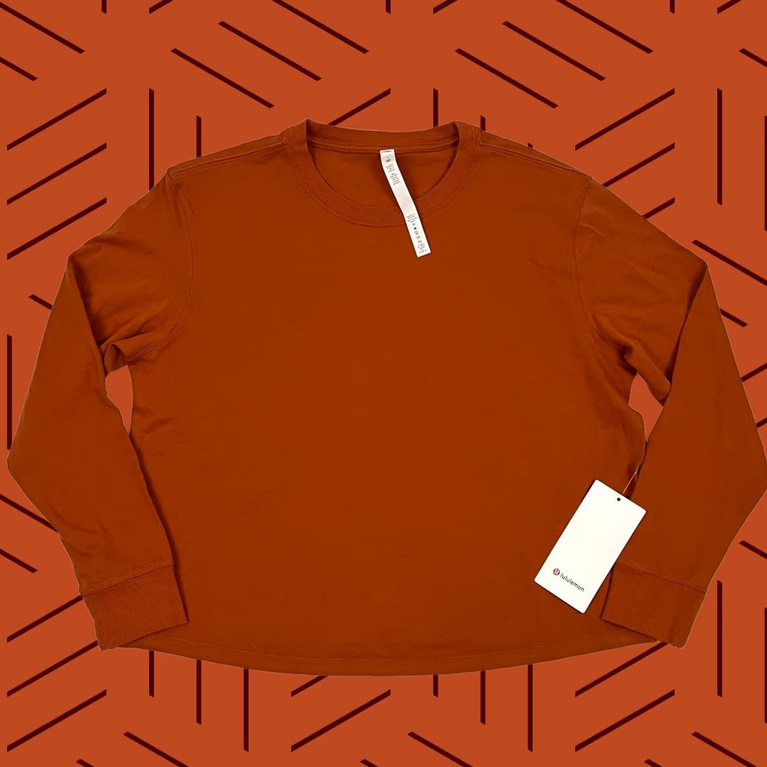 Lululemon Lululemon Relaxed Fit Cotton Jersey Long Sleeve Shirt Size 8 Orange Heavyweight Casual Womens Size M / US 6-8 / IT 42-44 - 1 Thumbnail
