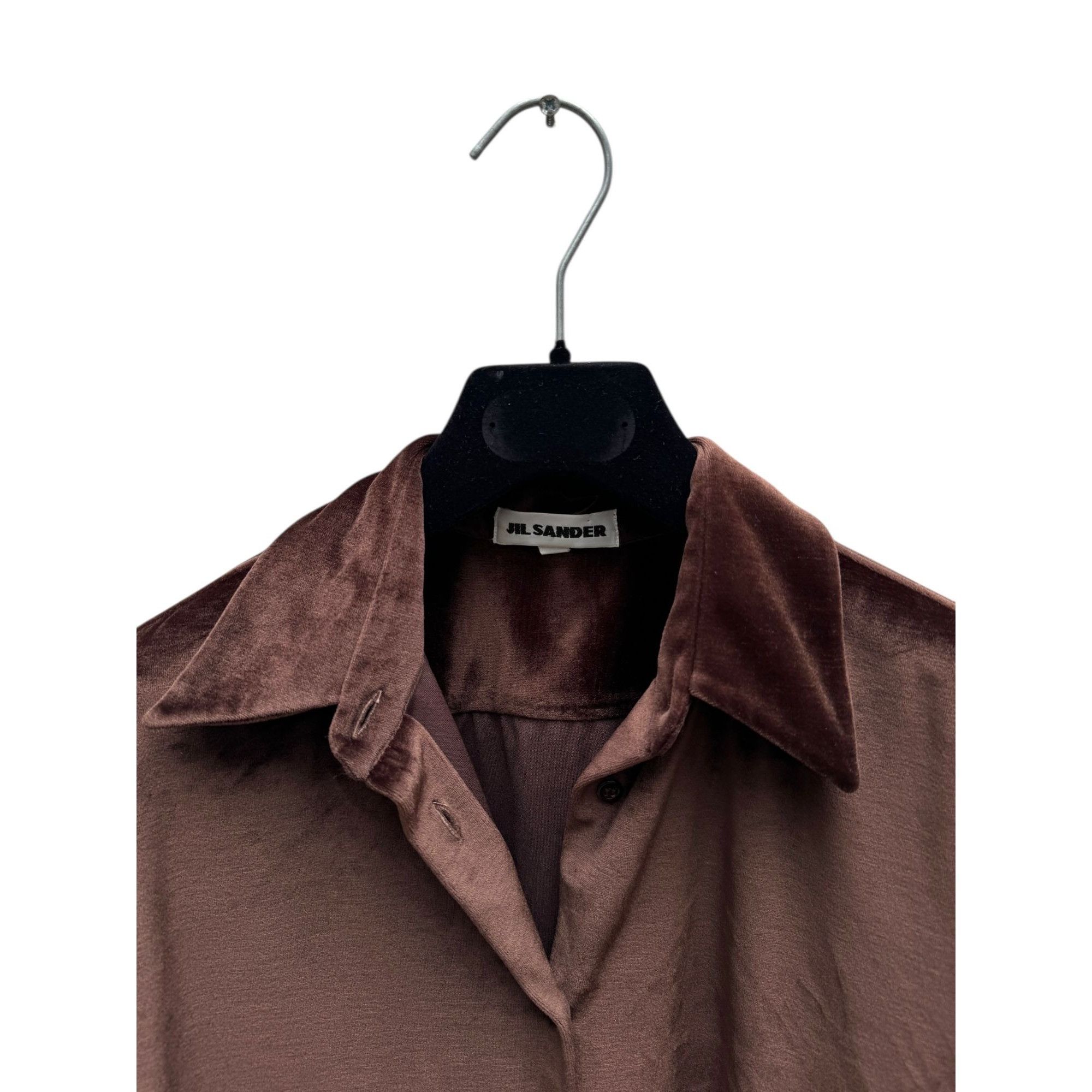Jil Sander Brown Velvet Shirt Size S / US 4 / IT 40 - 2 Thumbnail