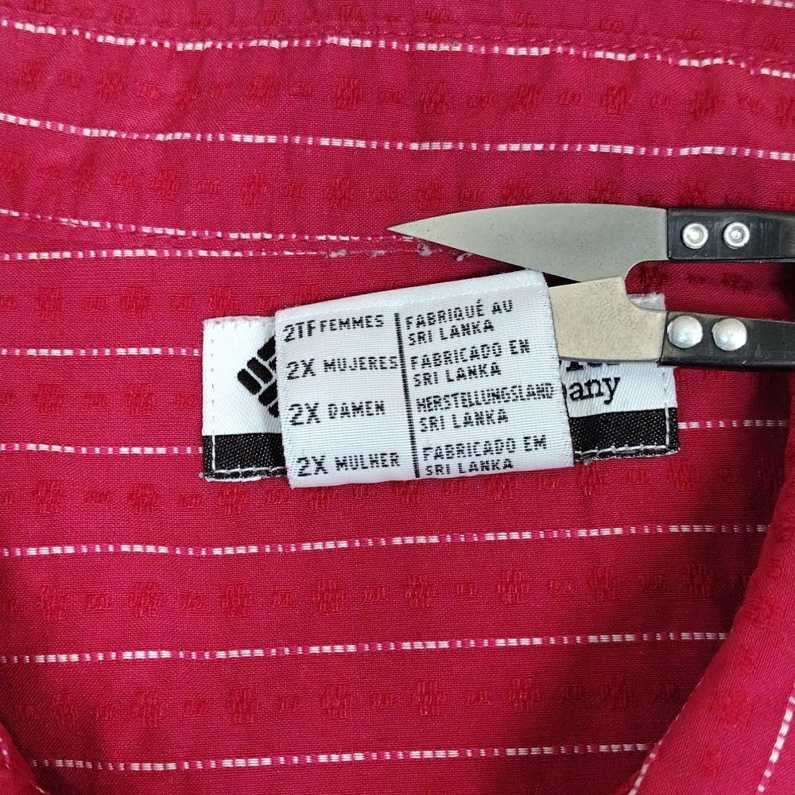 Columbia Columbia Red Stripes Plus Size Cotton Lightweight Shirt Size XXL / US 16-18 / IT 52-54 - 7 Thumbnail