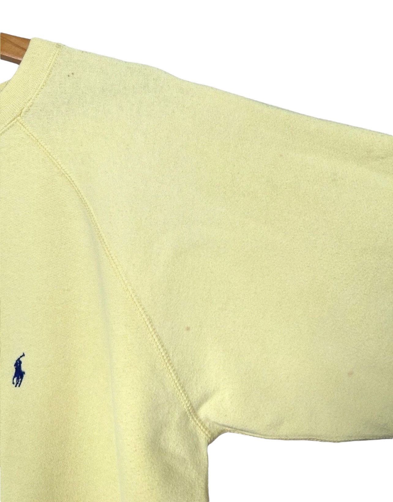 Polo Ralph Lauren × Ralph Lauren × Vintage Vintage 90s Polo Ralph Lauren Pony Yellow Sweatshirt Size US L / EU 52-54 / 3 - 5 Thumbnail