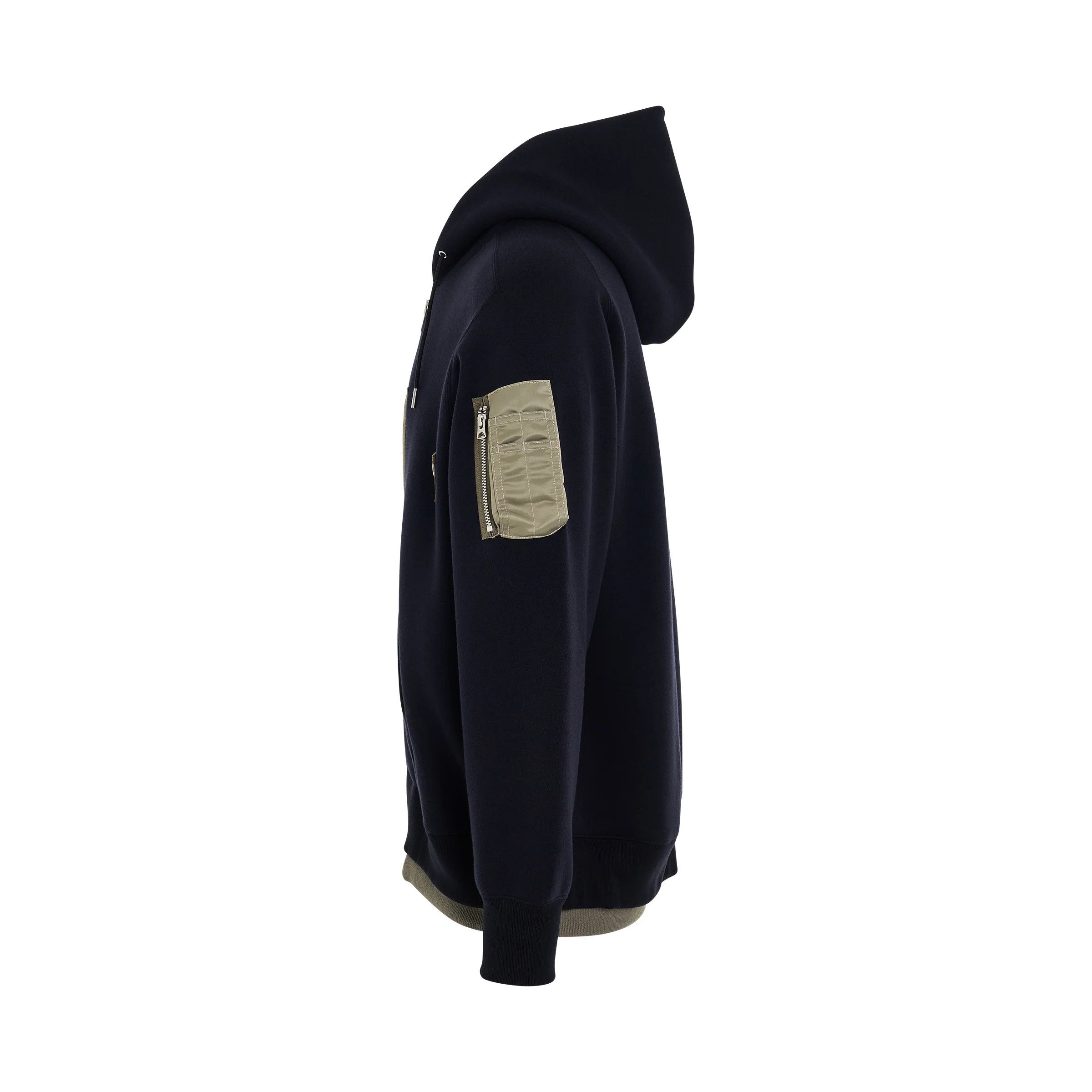 Sacai o1mris0824 Twill Zip Hoodie in Navy Size US M / EU 48-50 / 2 - 3 Thumbnail