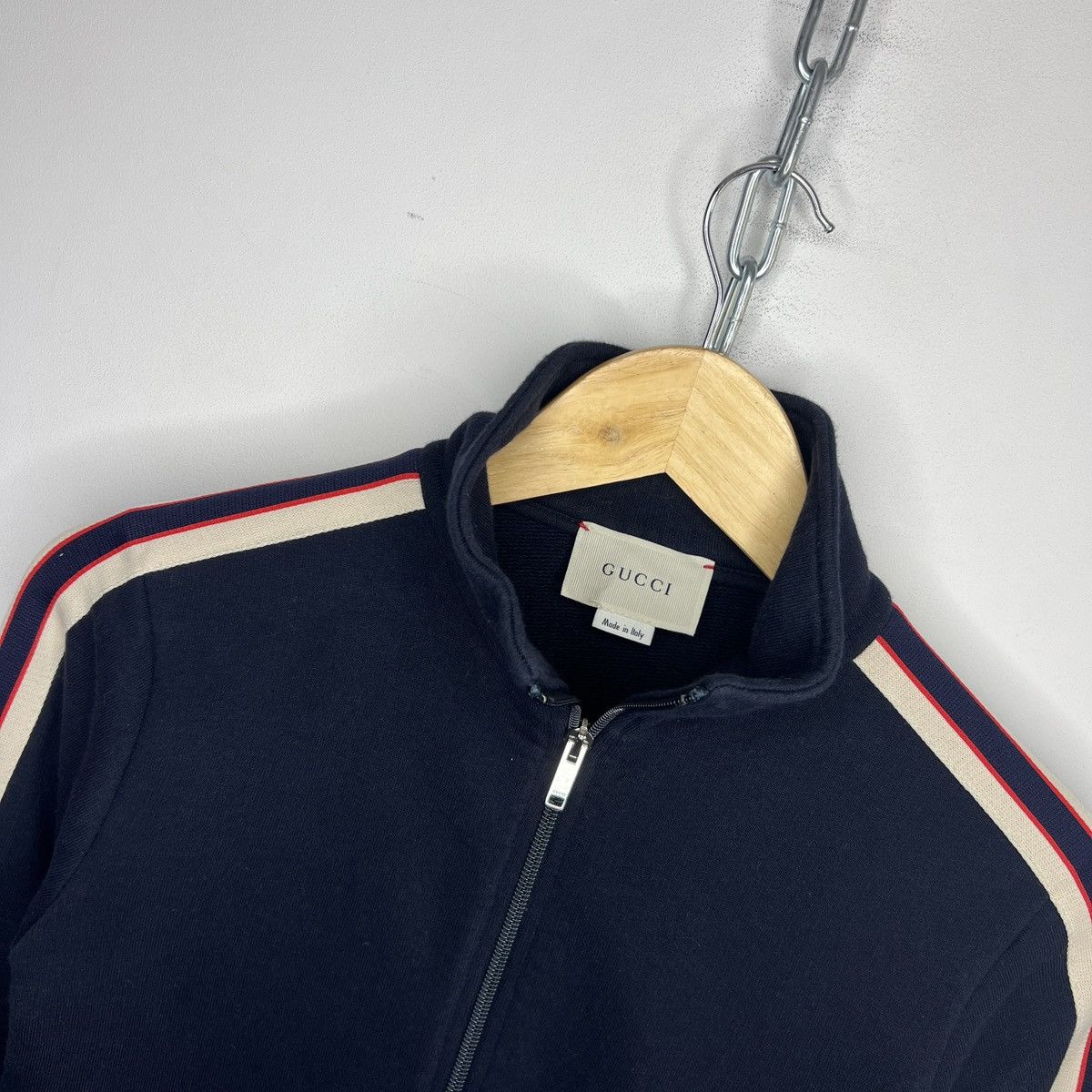Gucci Gucci Sweatshirt ZIP Navy Stripe Sleeve Size XS / US 0-2 / IT 36-38 - 6 Thumbnail