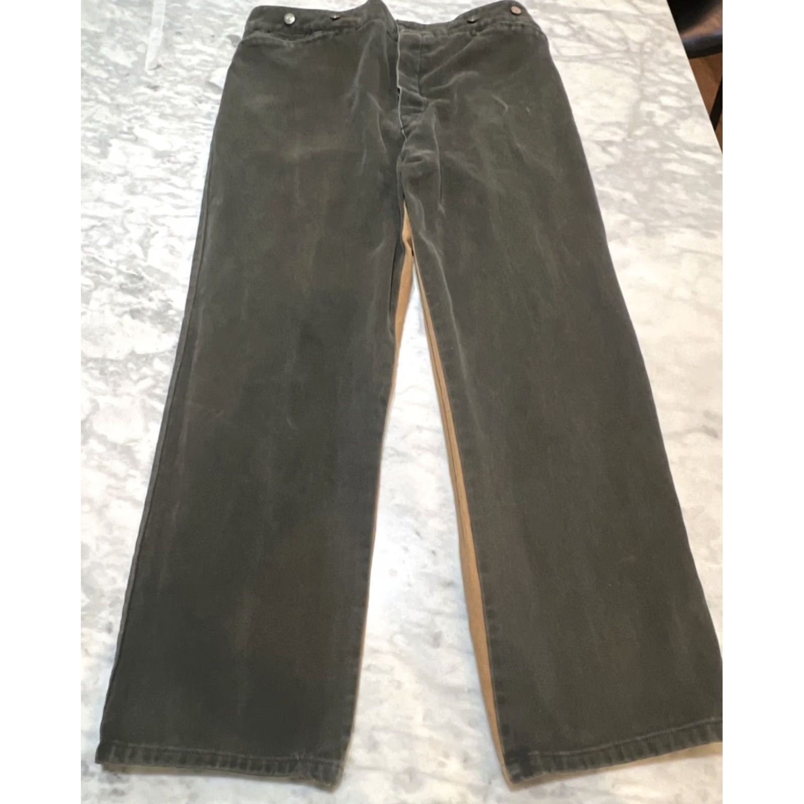 Vintage VINTAGE Wahmaker Jeans 40 Green Frontier Men 40x Tan Button Fly Buckle Back Size US 40 / EU 56 - 2 Thumbnail