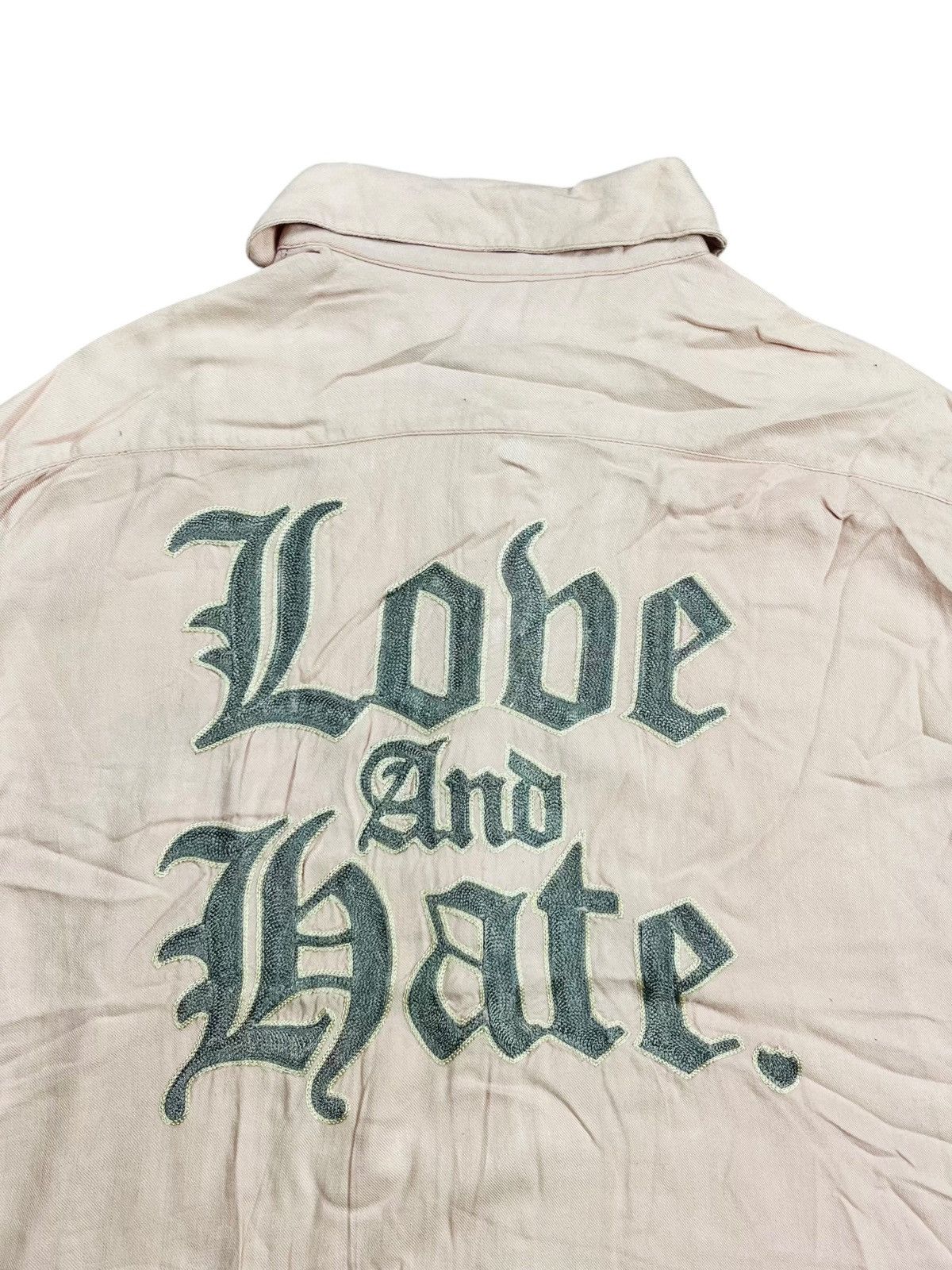 Hysteric Glamour 2000s Rude Gallery - Love & Hate Boxy Pink Shirt Size US M / EU 48-50 / 2 - 3 Thumbnail