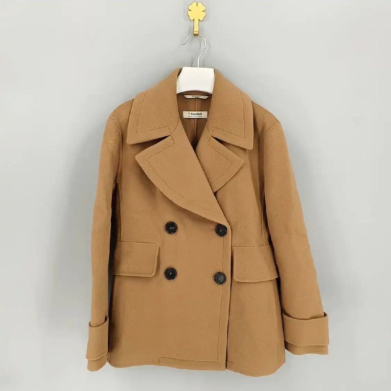 Max Mara MaxMara Women's Beige Wool Coat Size S 0089 Size S / US 4 / IT 40 - 1 Thumbnail