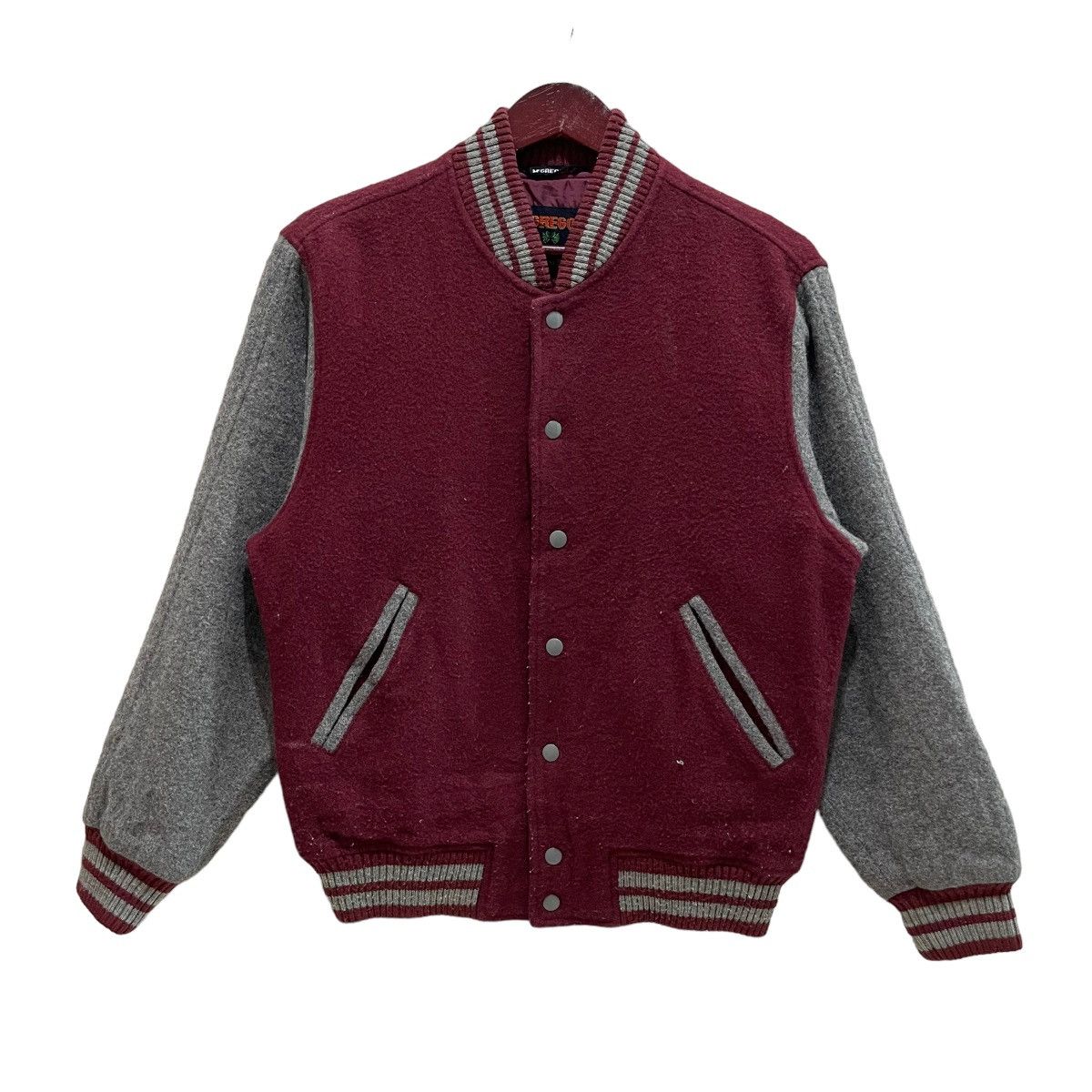 McGregor × Vintage Vintage 90s McGregor Plaid Snap Button Wool Varsity Jacket Size US M / EU 48-50 / 2 - 1 Thumbnail