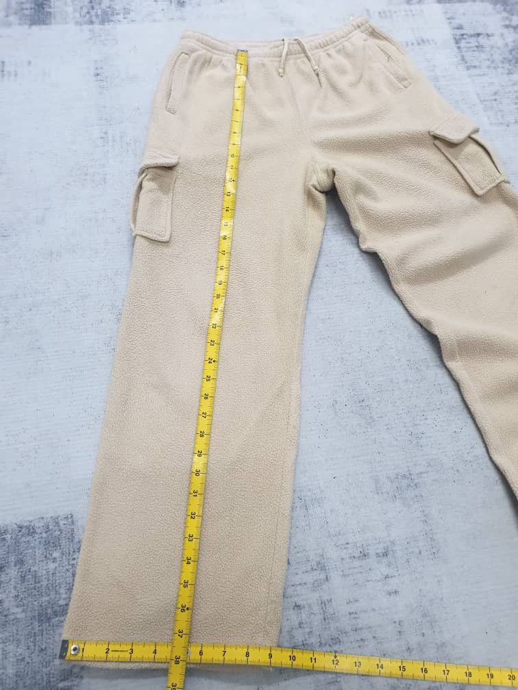 Japanese Brand Unbranded beige colour cargo fleece pant Size US 32 / EU 48 - 5 Thumbnail