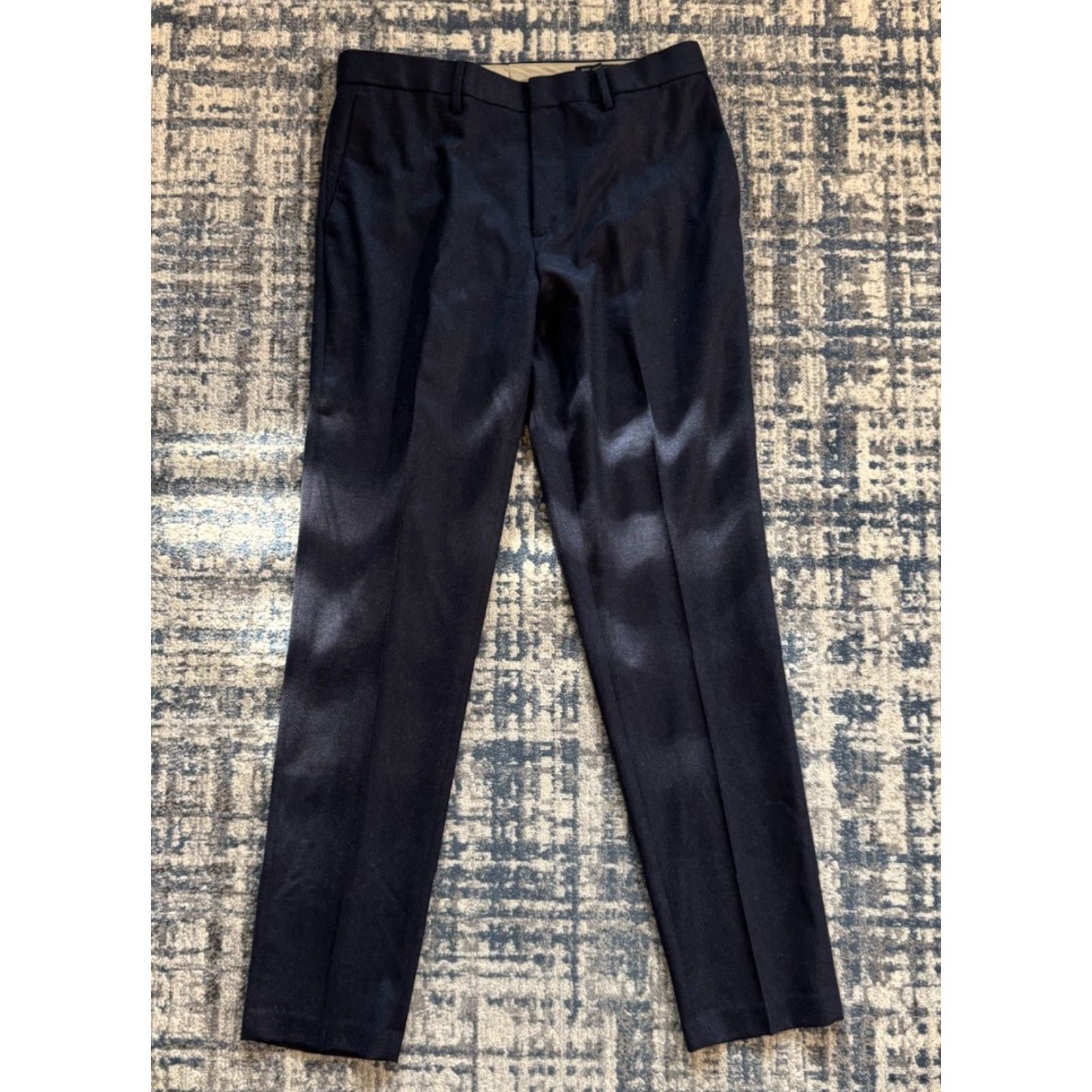 Banana Republic Banana Republic Men Trousers 34x33 Deep Navy Vitale Barberis Canonico Flannel 120s Wool Solid Size US 34 / EU 50 - 2 Thumbnail