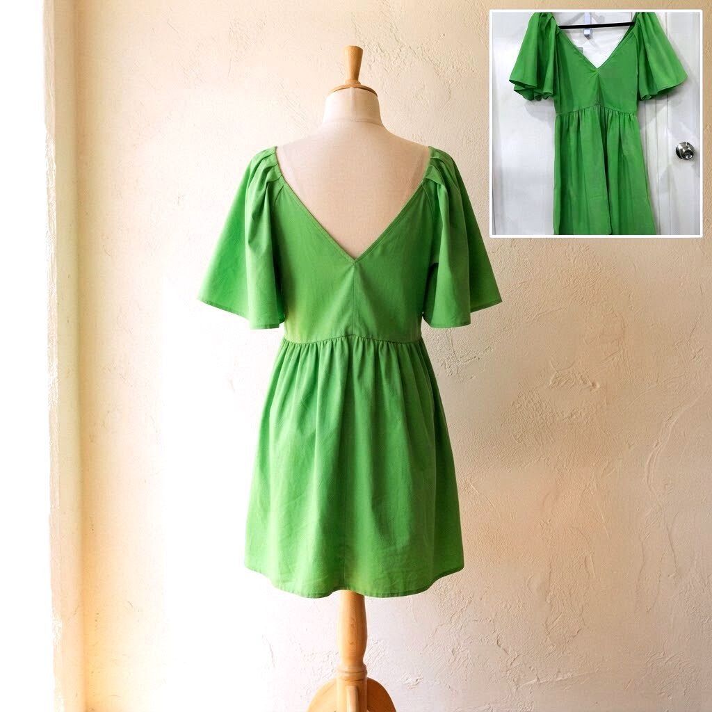 zara green puff sleeve dress Zara Olive Linen Blend Front Slit Midi Resort Ladies dresses