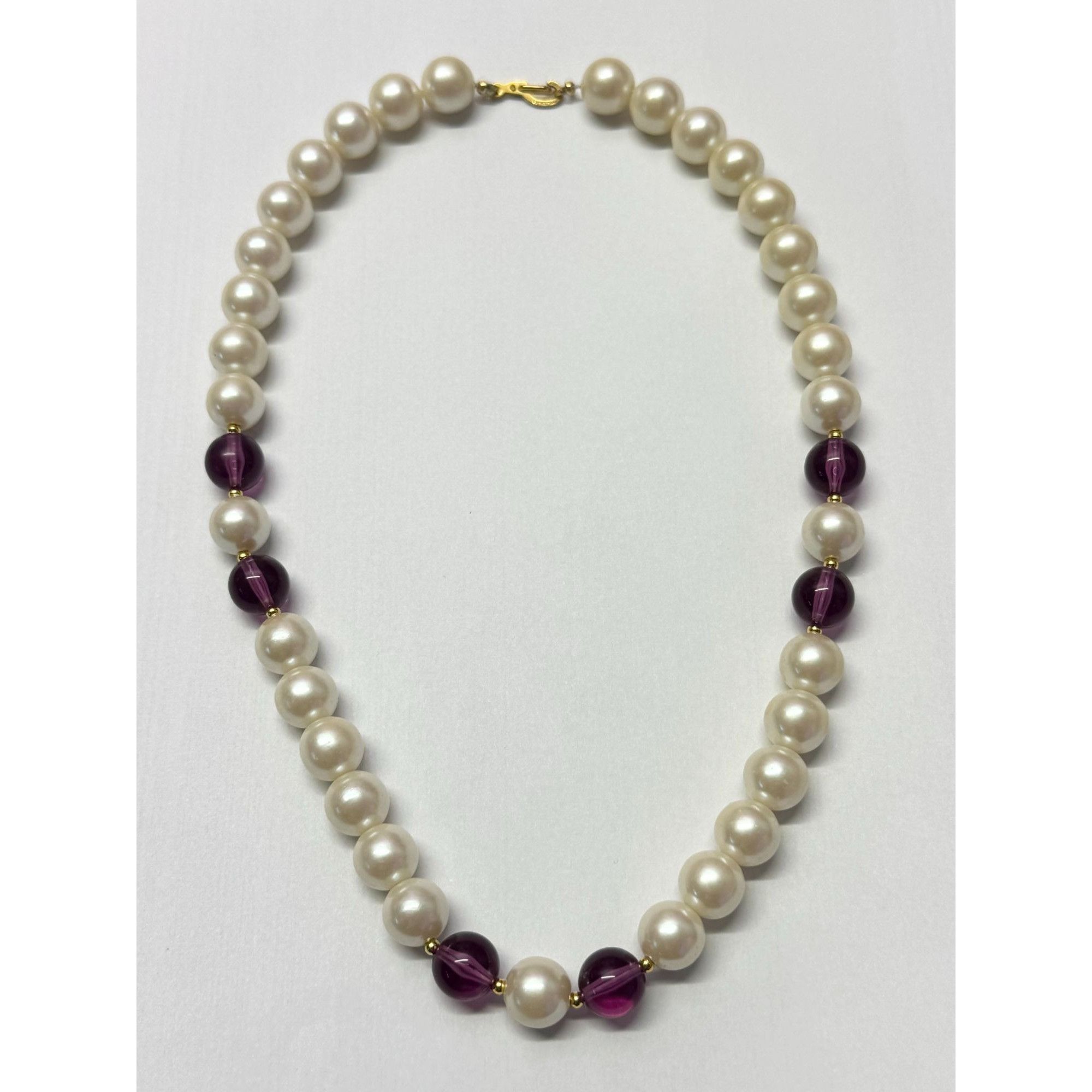 Vintage Vintage purple faux pearl beaded collar choker necklace Size ONE SIZE - 4 Thumbnail