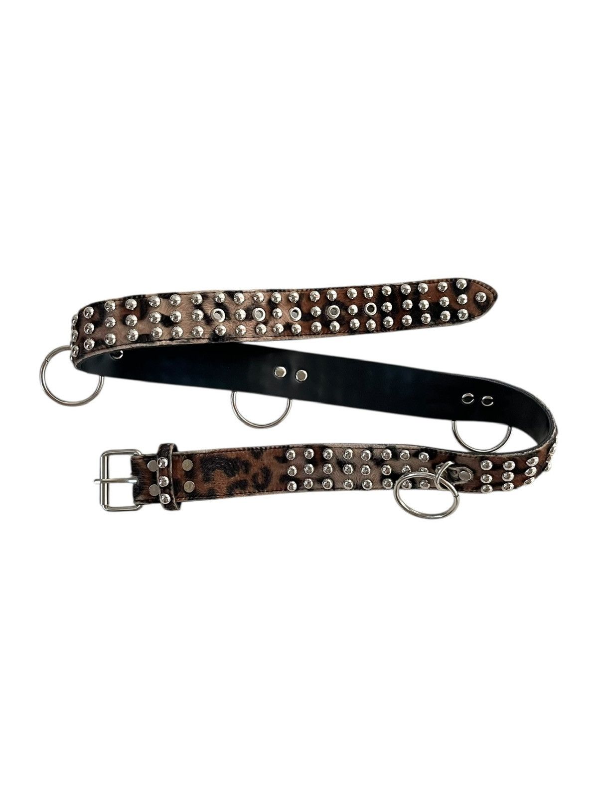 Japanese Brand Japanese Fur Leopard Studded Punk Belt Size ONE SIZE - 1 Thumbnail