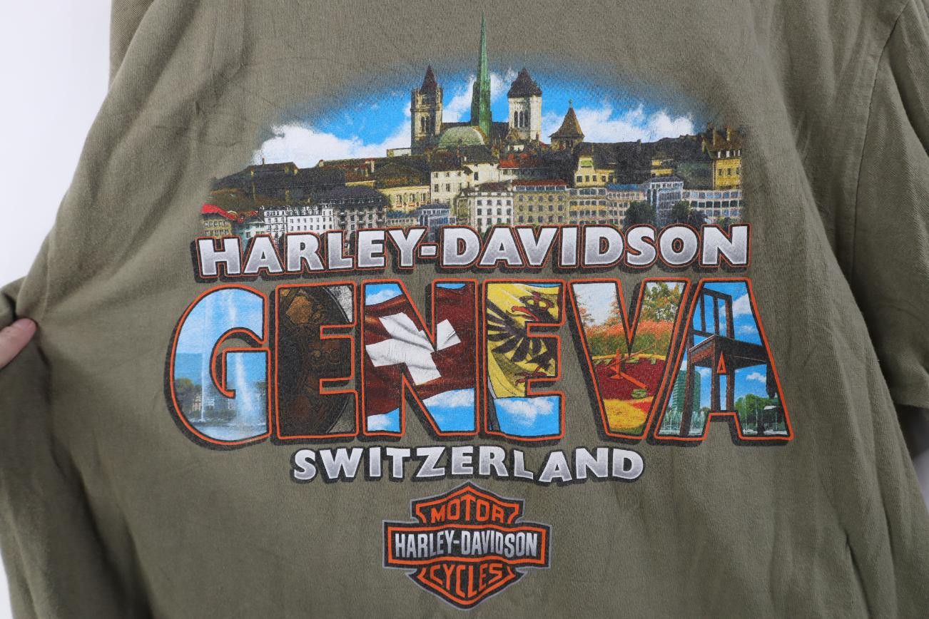 Harley Davidson Y2K Harley Davidson Military Geneva Switzerland T-Shirt USA Size US L / EU 52-54 / 3 - 11 Thumbnail