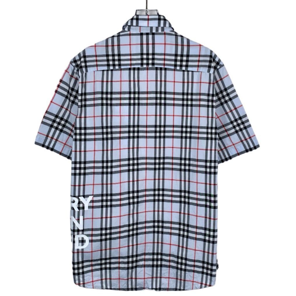 Burberry Burberry Logo-Print Blue Checkered Cotton Short-Sleeve Shirt Size S / US 4 / IT 40 - 8 Thumbnail