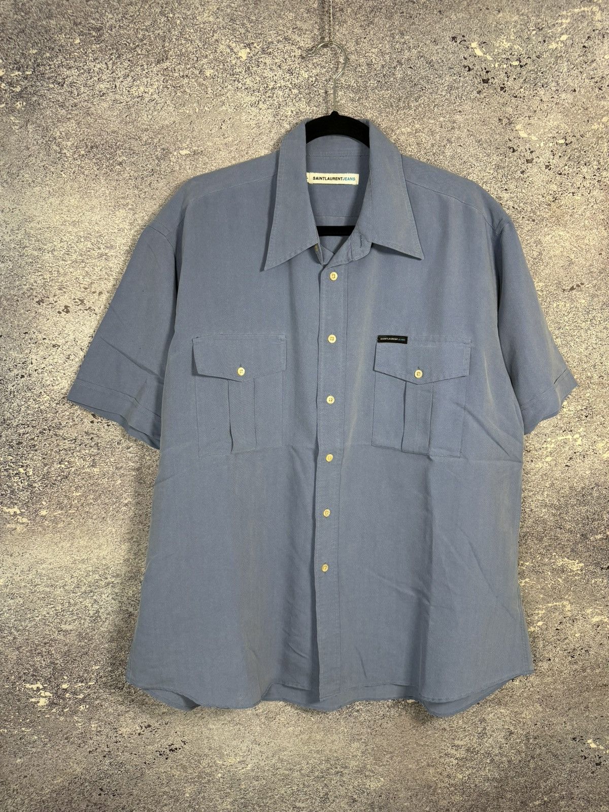 Designer × Saint Laurent Paris × Vintage Vintage Saint Laurent Jeans Shirt y2k XL size Size US XL / EU 56 / 4 - 1 Thumbnail
