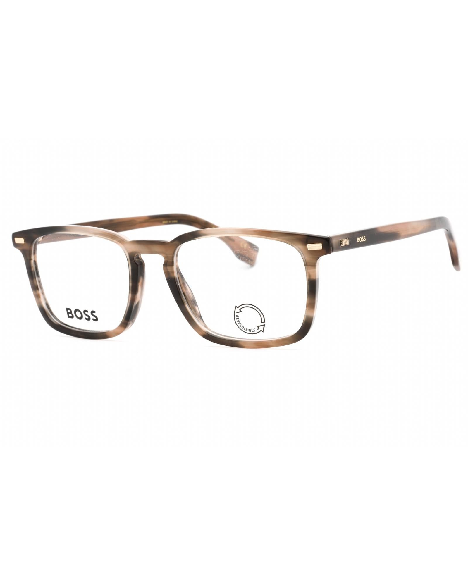 image of Hugo Boss Boss 1368 Eyeglasses Grey Brown/clear Demo Lens, Men's
