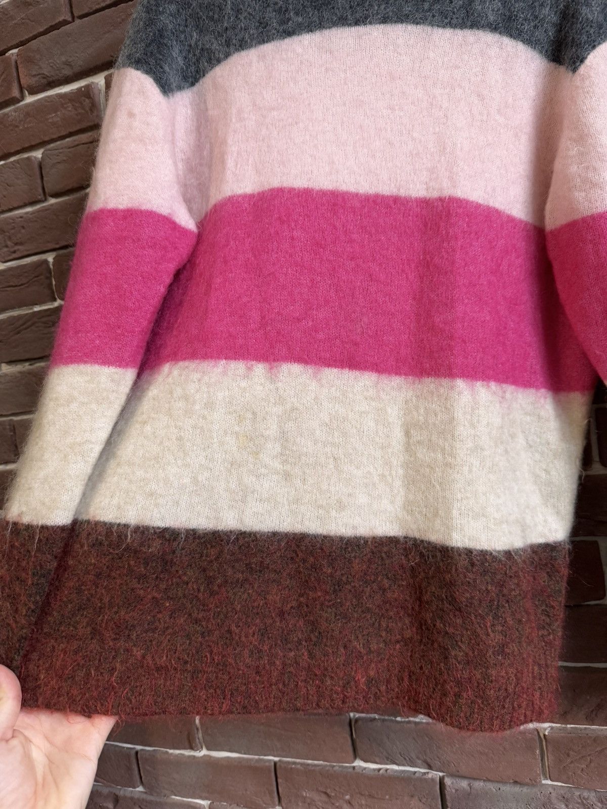 Acne Studios Acne Studios Designer Fuzzy Wool Knit Sweater Striped Size US M / EU 48-50 / 2 - 4 Thumbnail