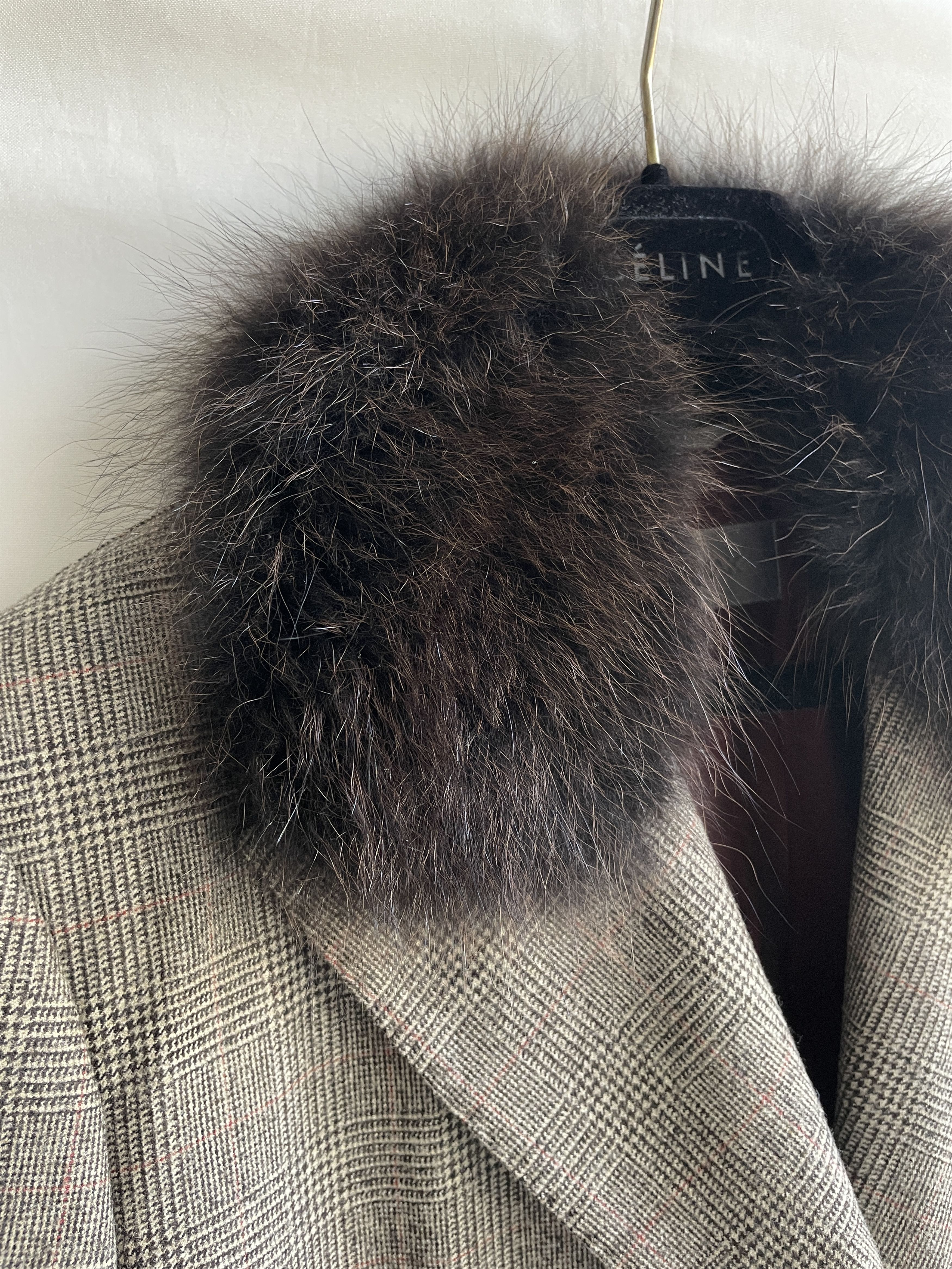 Sportmax Sportmax by Max Mara Marmot Fur Check Wool Blazer Size XL / US 12-14 / IT 48-50 - 6 Thumbnail