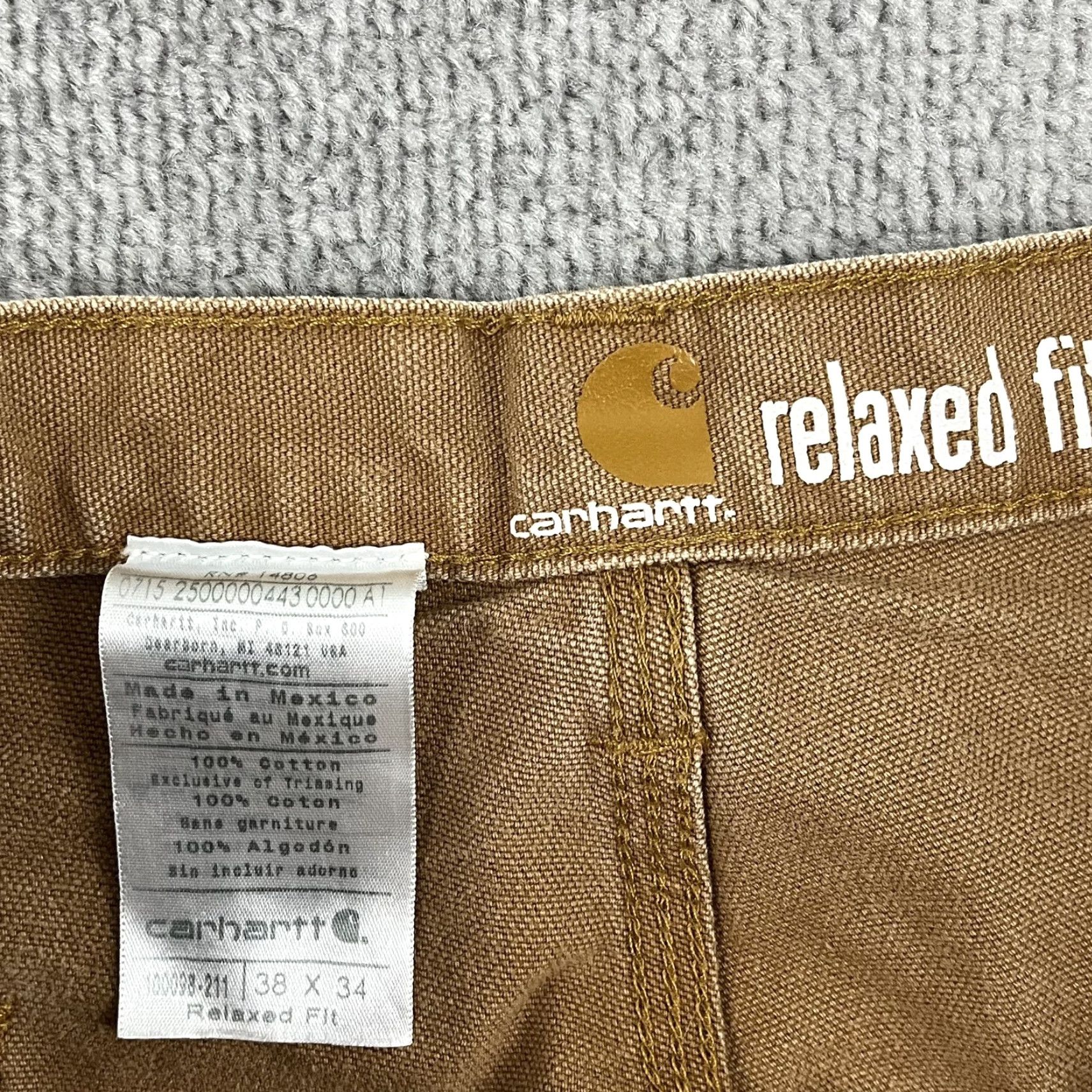 Carhartt Carhartt Pants Mens 38 x 34 Relaxed Brown Double Knee Canvas Workwear Size US 38 / EU 54 - 2 Thumbnail