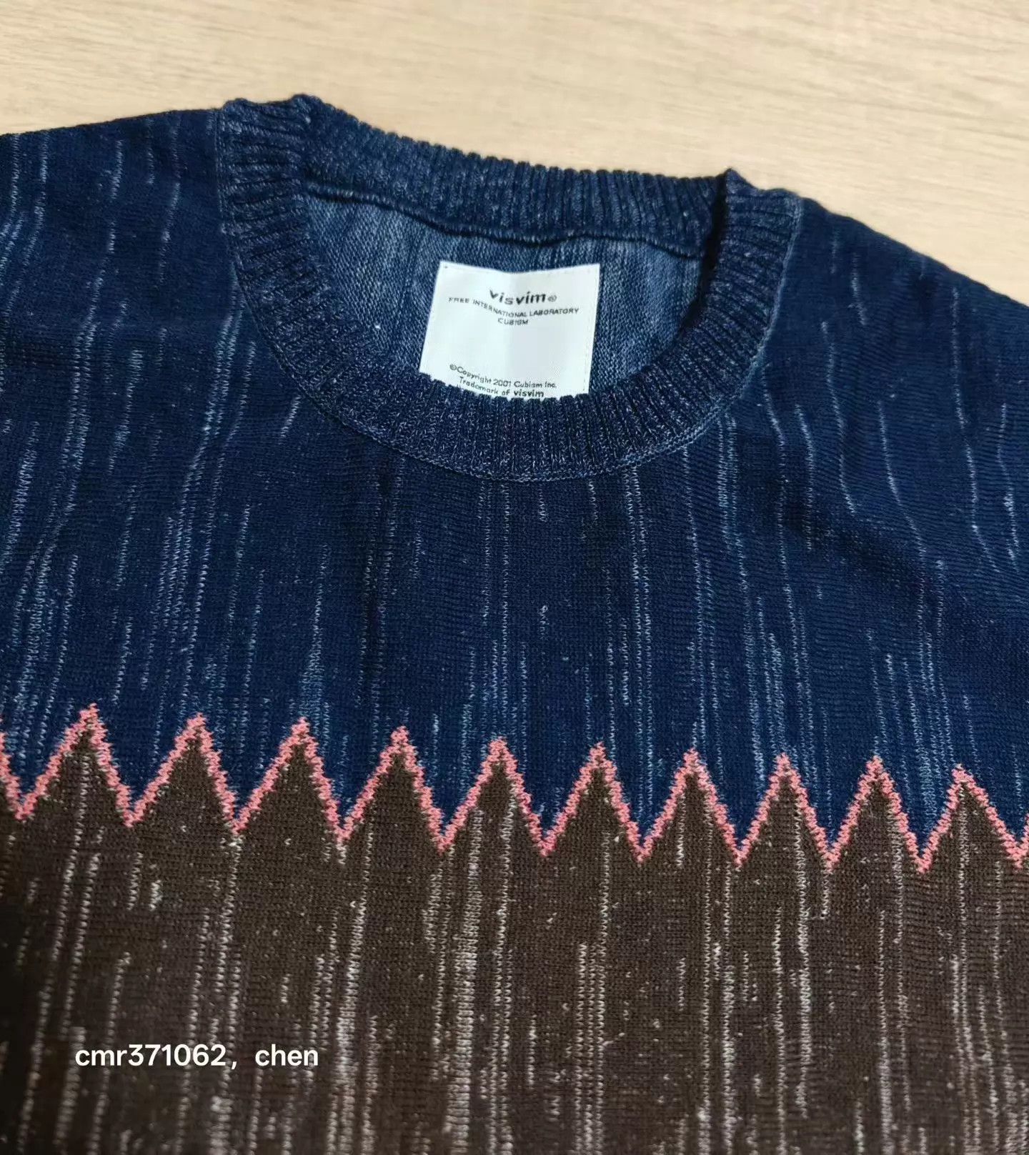 Visvim visvim 22SS Amplus Knit Zig-Zag Navy 3 Hand-Knit Wool-Linen Size US L / EU 52-54 / 3 - 5 Thumbnail