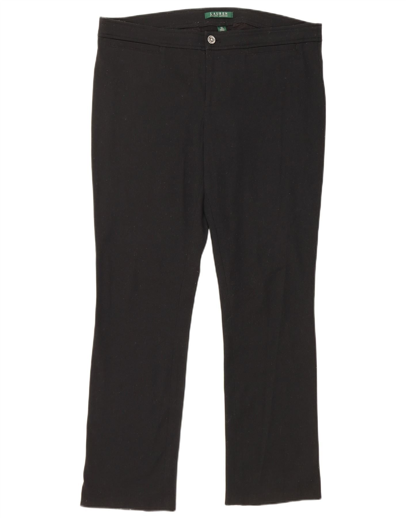 Ralph Lauren Womens Straight Casual Trousers US 12 Large W36 L29 Black Size 30" / US 8 / IT 44 - 1 Thumbnail