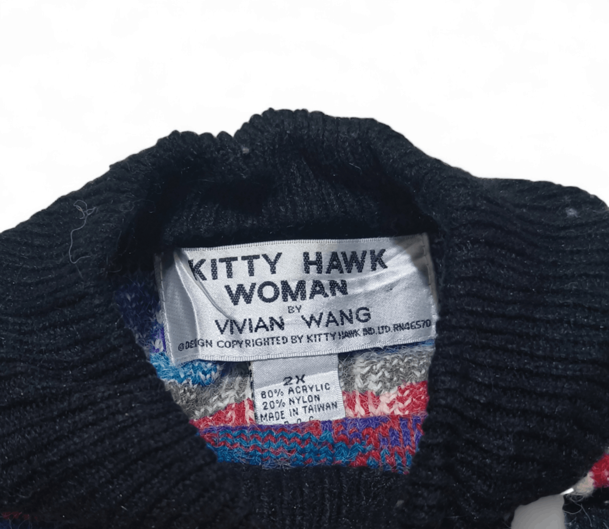 Other Vintage 80s KITTY HAWK WOMAN by Vivian Wang Knit Sweater Size XXL / US 16-18 / IT 52-54 - 8 Thumbnail