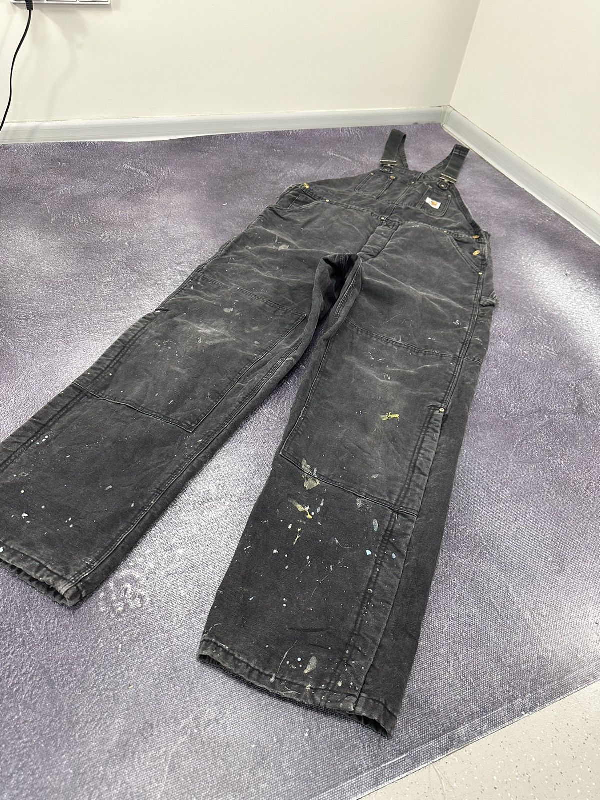 Carhartt Vintage 90s Carhartt Double Knee Black Work Overall Size US 40 / EU 56 - 2 Thumbnail