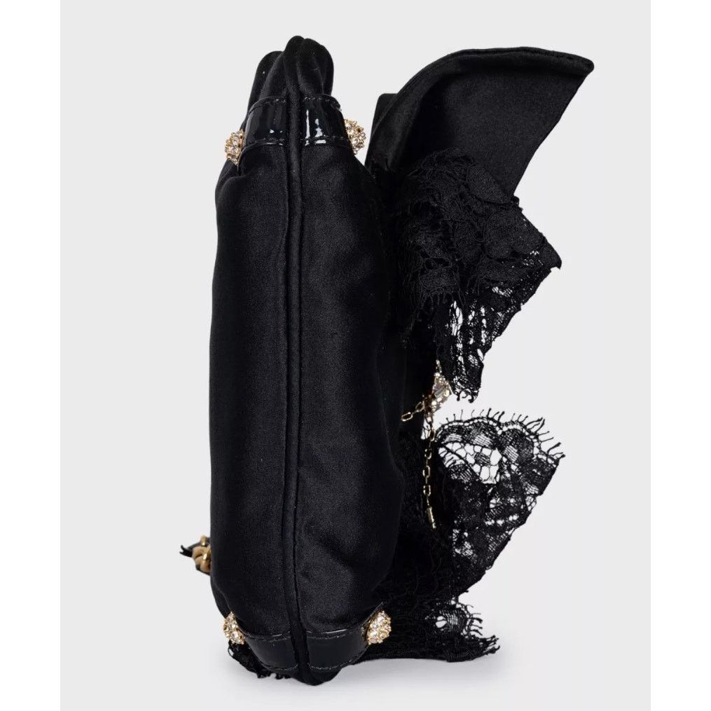 Dolce & Gabbana Dolce & Gabbana Black Textile Crystal Clutch Size ONE SIZE - 4 Thumbnail