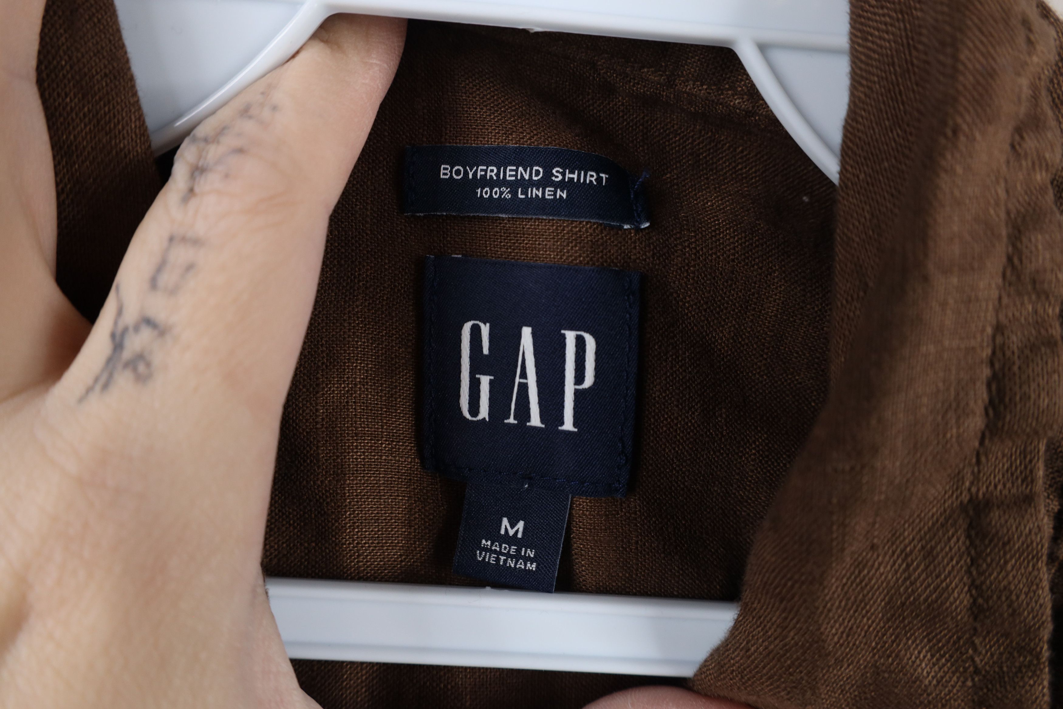 Gap × Vintage Vintage Y2K Gap Boyfriend Baggy Collared Button Shirt Brown Size M / US 6-8 / IT 42-44 - 5 Thumbnail