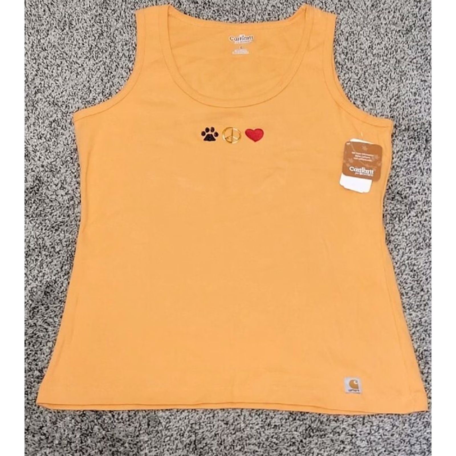 Carhartt Carhartt Shirt Womens L Orange Tank Top Sleeveless Workwear V-Neck Size L / US 10 / IT 46 - 2 Thumbnail