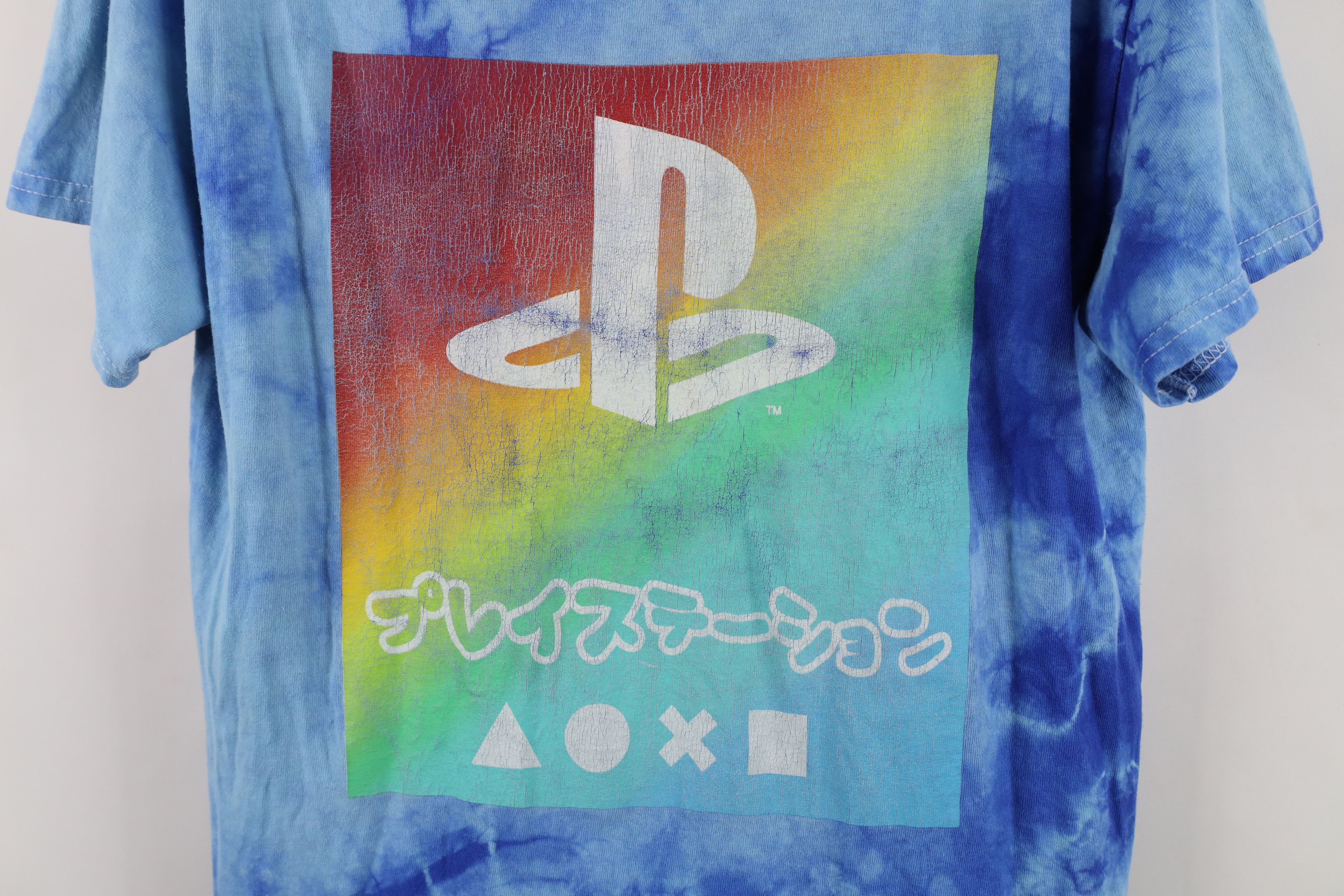Vintage Retro Y2K Sony Playstation Acid Wash Japan T-Shirt Blue Size US S / EU 44-46 / 1 - 4 Thumbnail