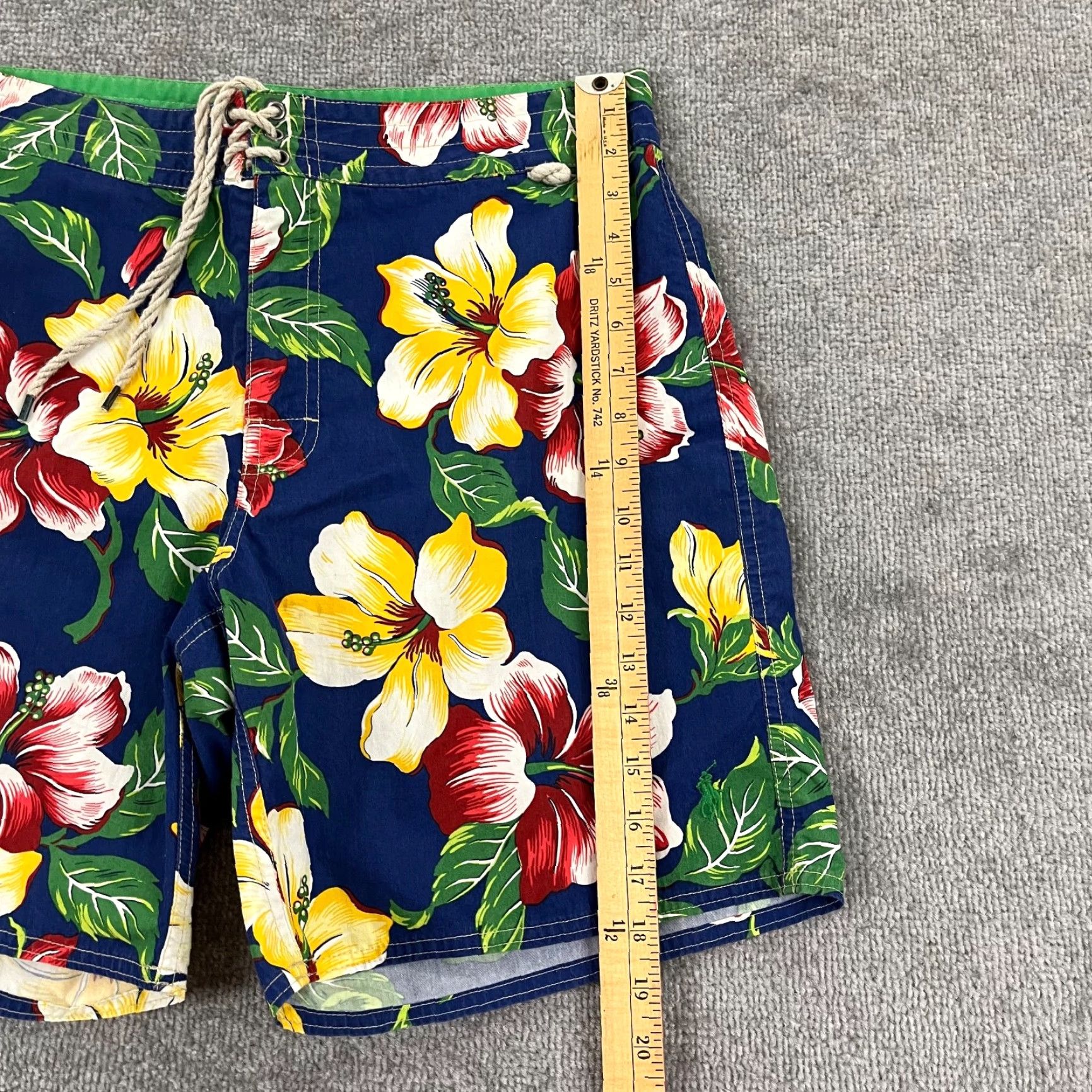 Polo Ralph Lauren Polo Ralph Lauren Swim Trunks Mens 32 x 8" Blue Yellow Floral Lined Board Shorts Size US XS / EU 42 / 0 - 4 Thumbnail