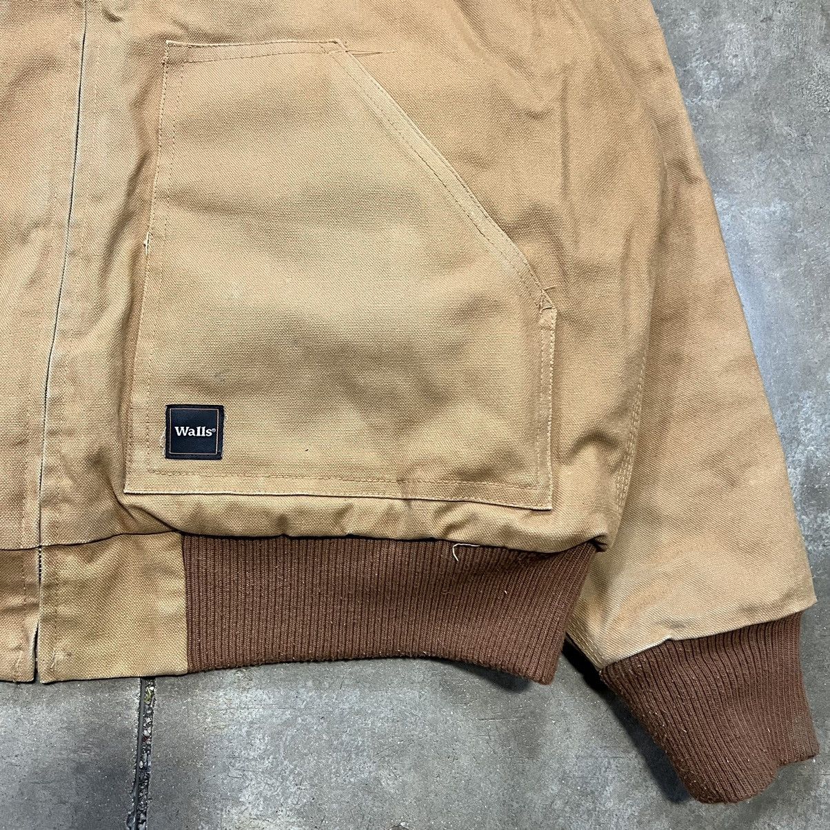 Vintage × Walls Walls Workwear Canvas Jacket Hooded Active Zip Up Faded Boxy Size US XL / EU 56 / 4 - 3 Thumbnail
