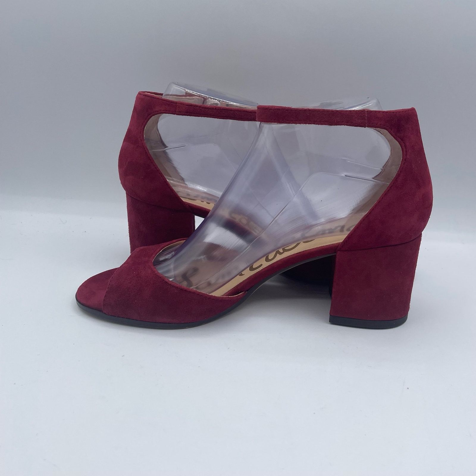 Sam Edelman Sam Edelman Susie Pumps Heels Red Suede Ankle Strap Open 7.5 Size US 7.5 / IT 37.5 - 7 Thumbnail