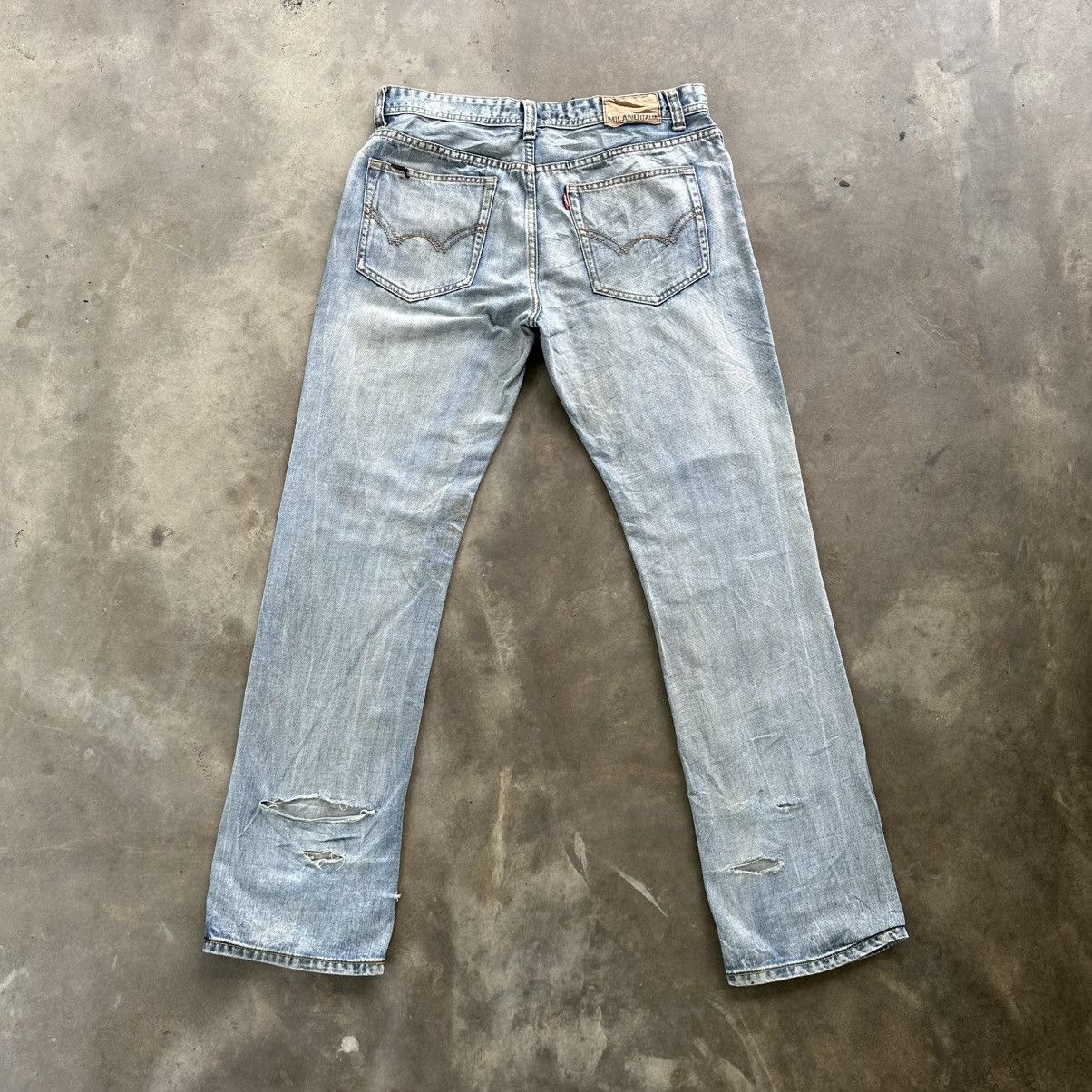GAS Vintage Milano GAS Jean Faded Distress Denim Pant W34 Size US 34 / EU 50 - 9 Thumbnail