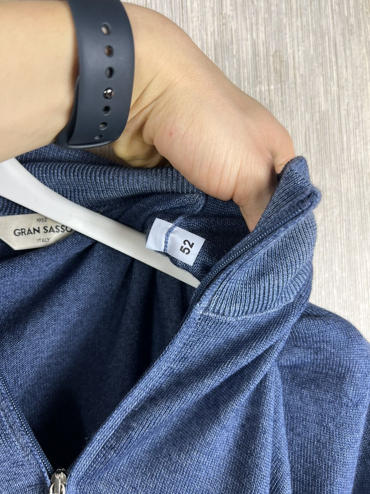 Gran Sasso Gran Sasso virgin wool merino quarter half zip sweater navy Size US L / EU 52-54 / 3 - 21 Thumbnail
