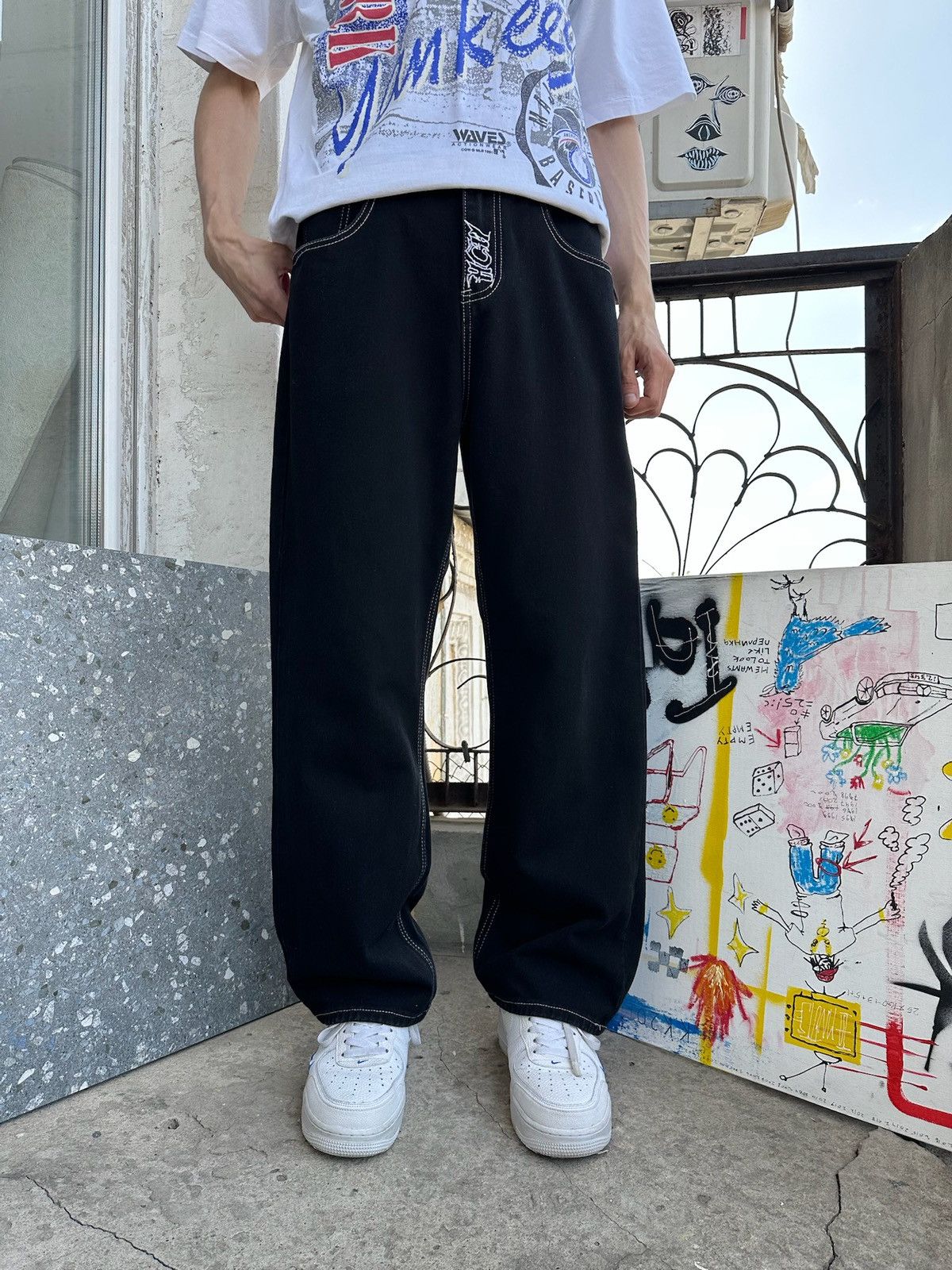 Other Skull Tribal Jeans baggy jnco style vintage skate fit Size US 32 / EU 48 - 3 Thumbnail